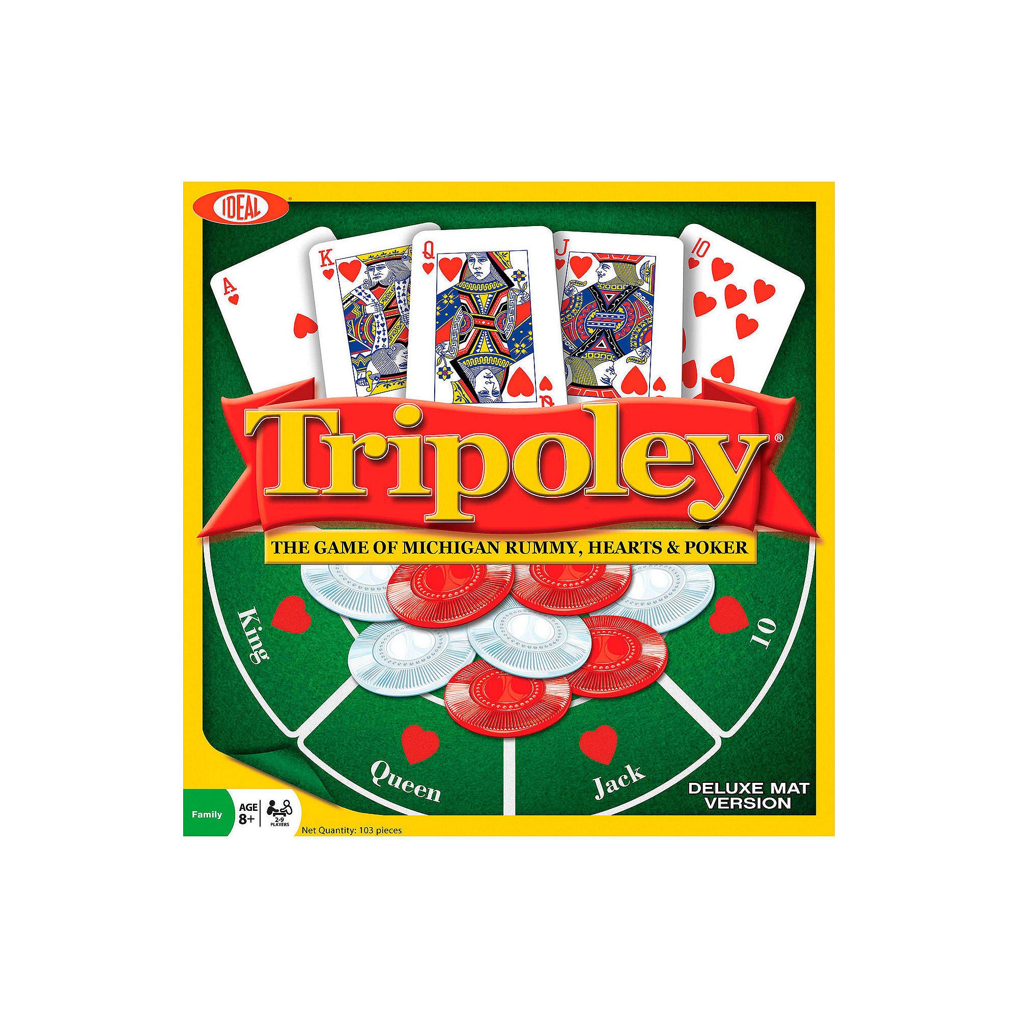 Ideal 0C1241TL Tripoley Deluxe Mat Edition Card Game