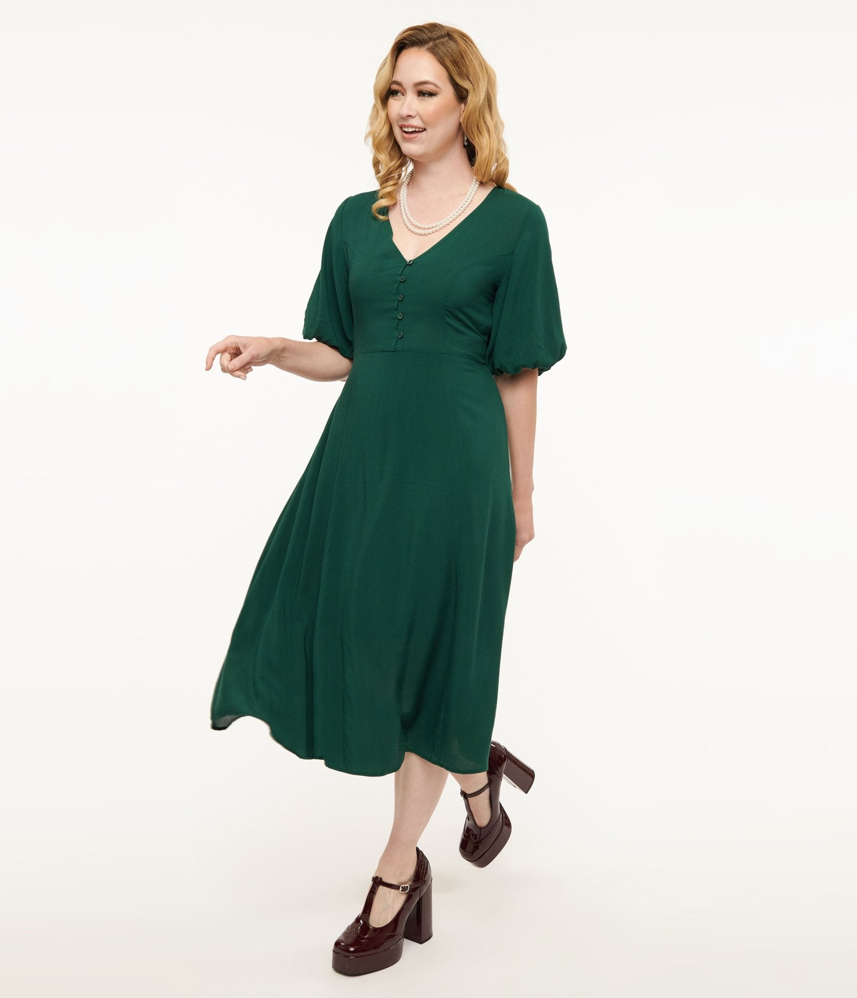 Forest Green Midi Dress