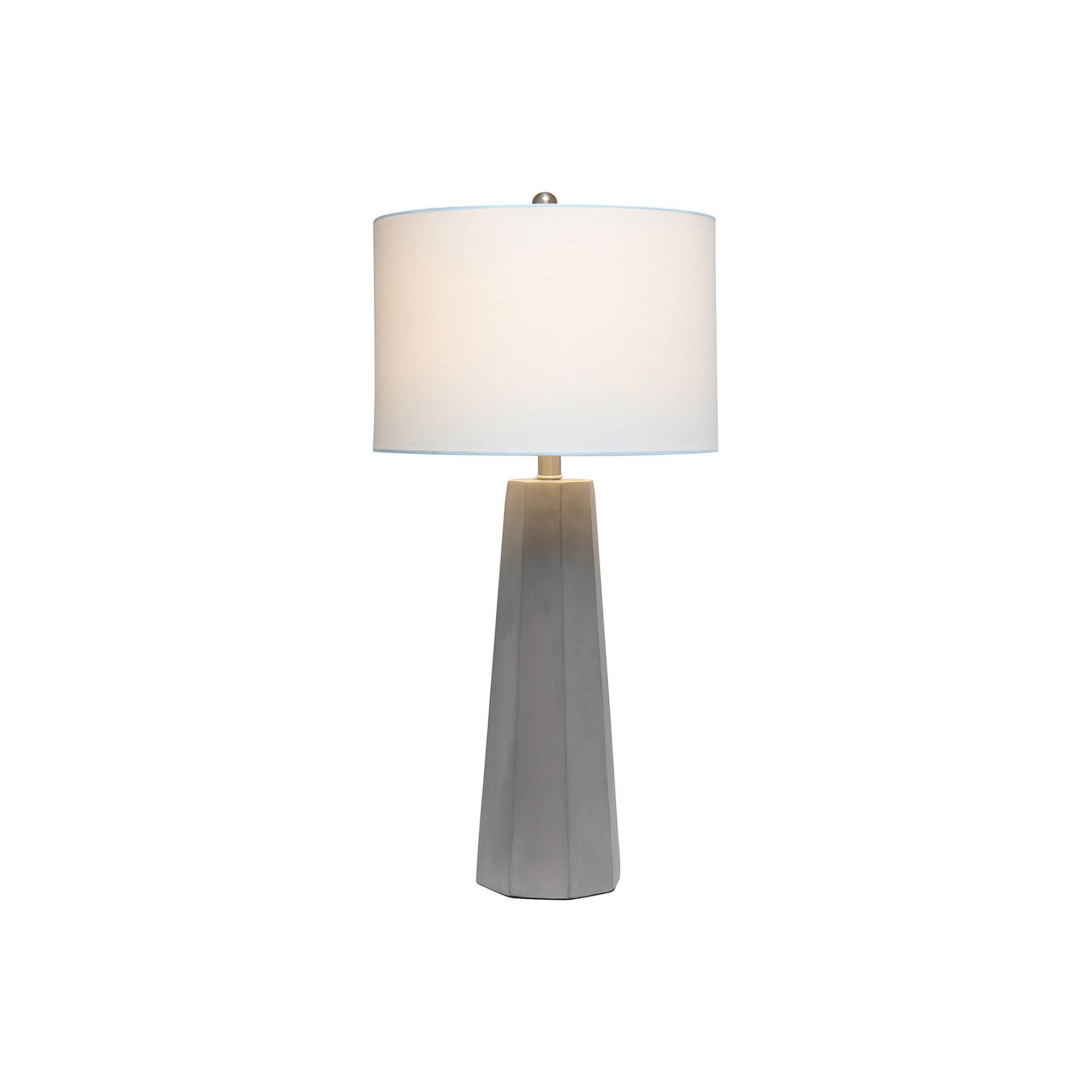 Lalia Home LHT-5011-WH Concrete Pillar Table Lamp with White Fabric Shade