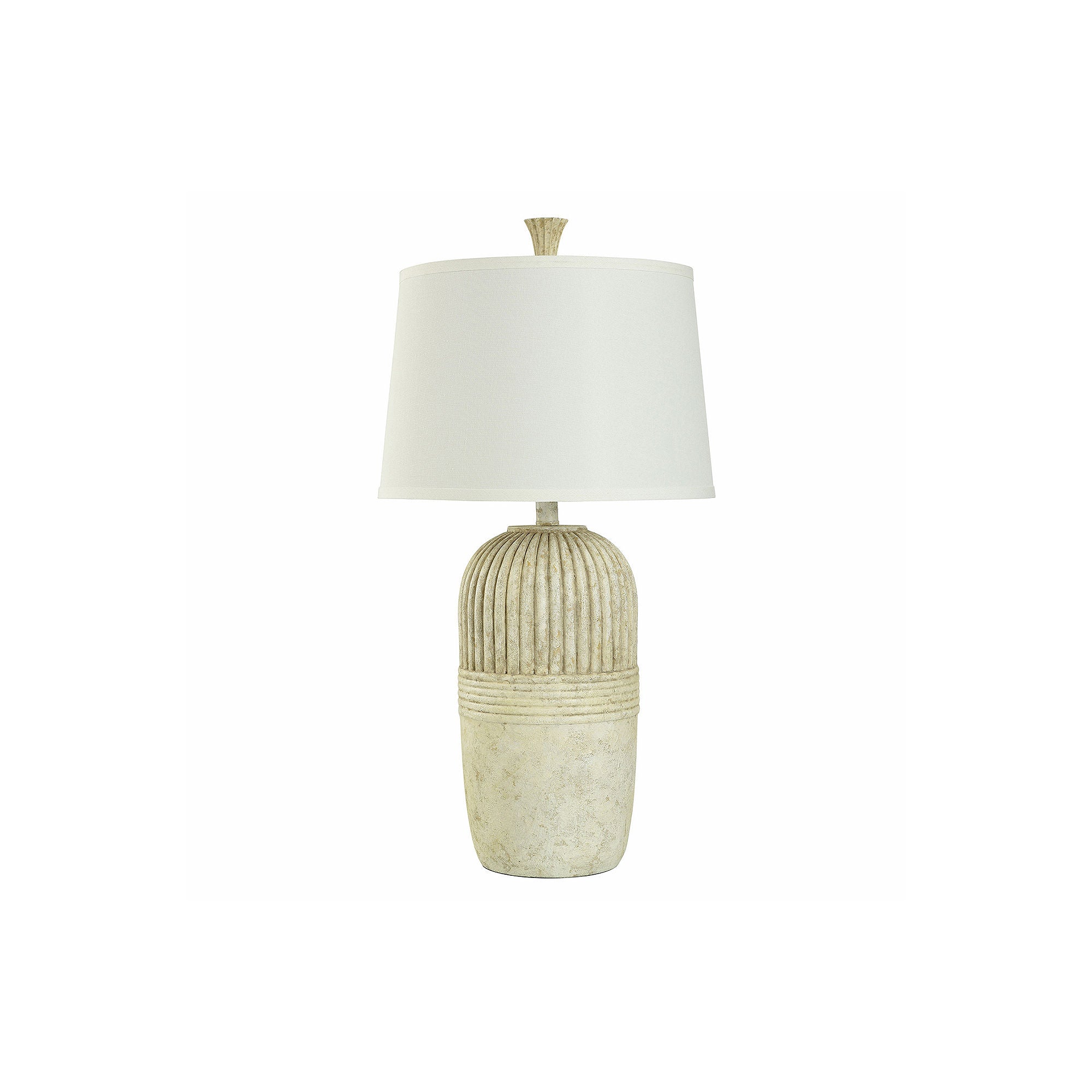 Collective Design By Stylecraft White Washed Pottery Style Table Lamp TL332570JCADS - WHITE WASHED ONE SIZE