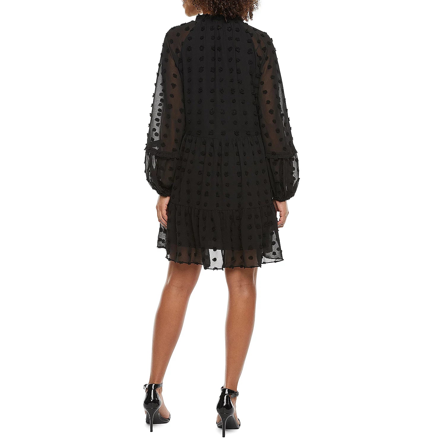 Sam And Jess Women's Long Sleeve Babydoll Dress Petite - Black