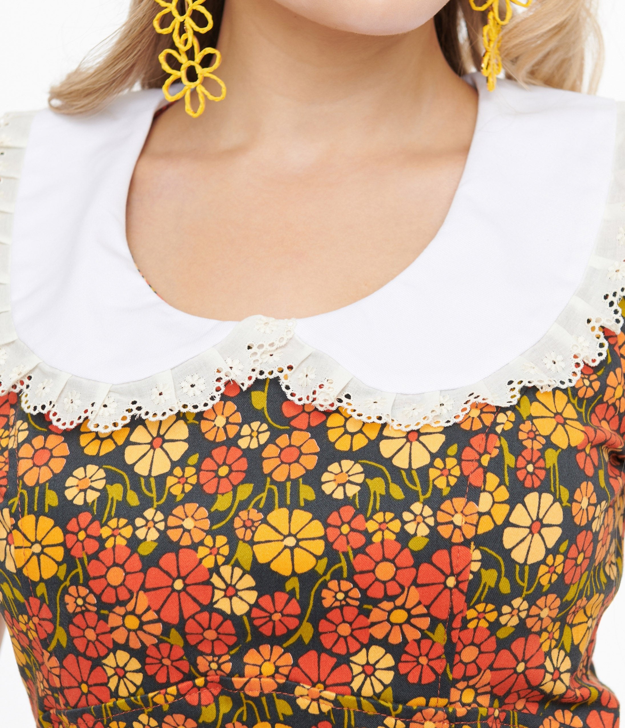 Miracle Eye 1960s Yellow & Orange Marigold Dolly Mini Dress