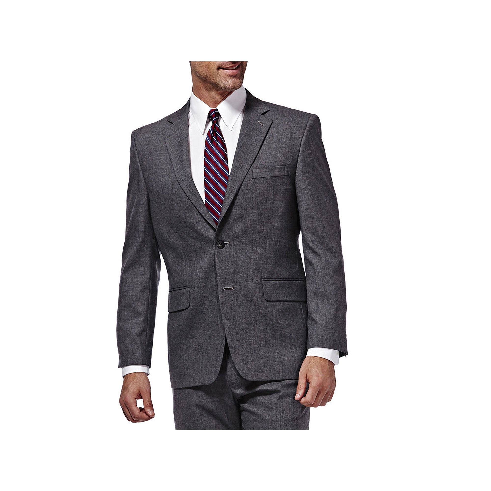 Haggar J.M. Mens Premium Stretch Classic Fit Suit Separate Jacket - Dark Heather Grey 028-Dk Htr Grey 40 Regular