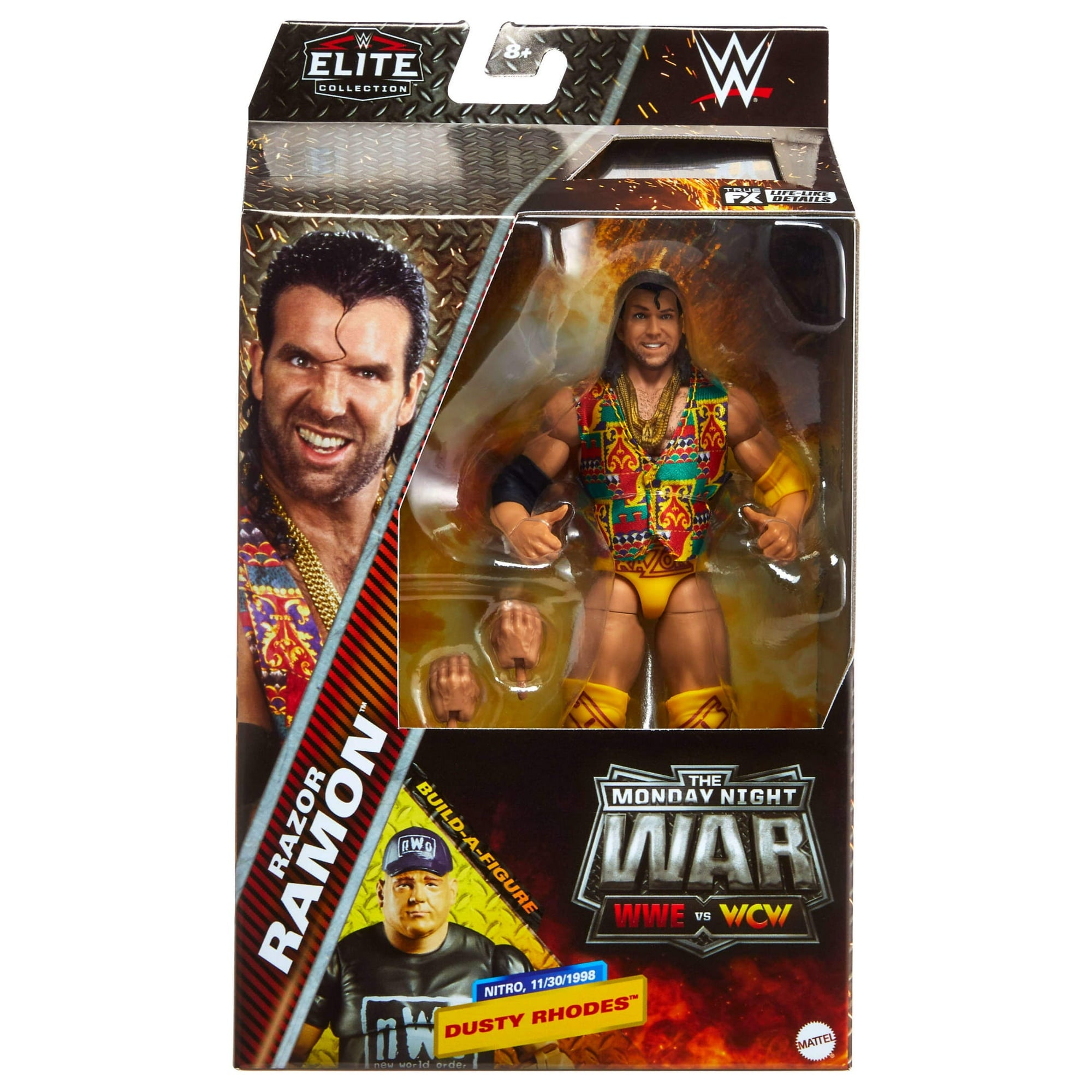 WWE Monday Night War Elite Collection Razor Ramon Action Figure & Accessories, Build-a-Figure Parts - Multicolor