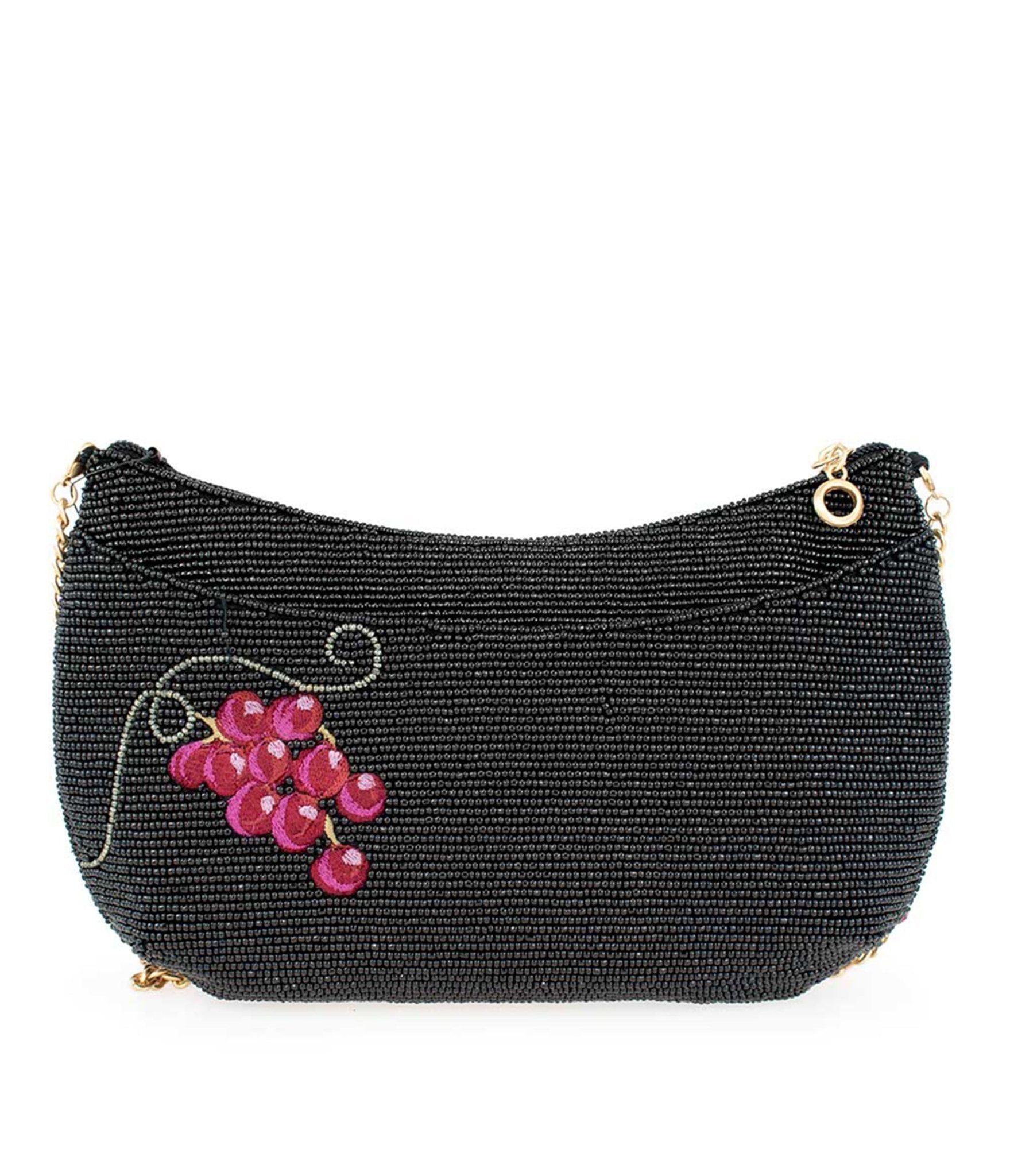 Mary Frances Bordeaux Beaded Handbag