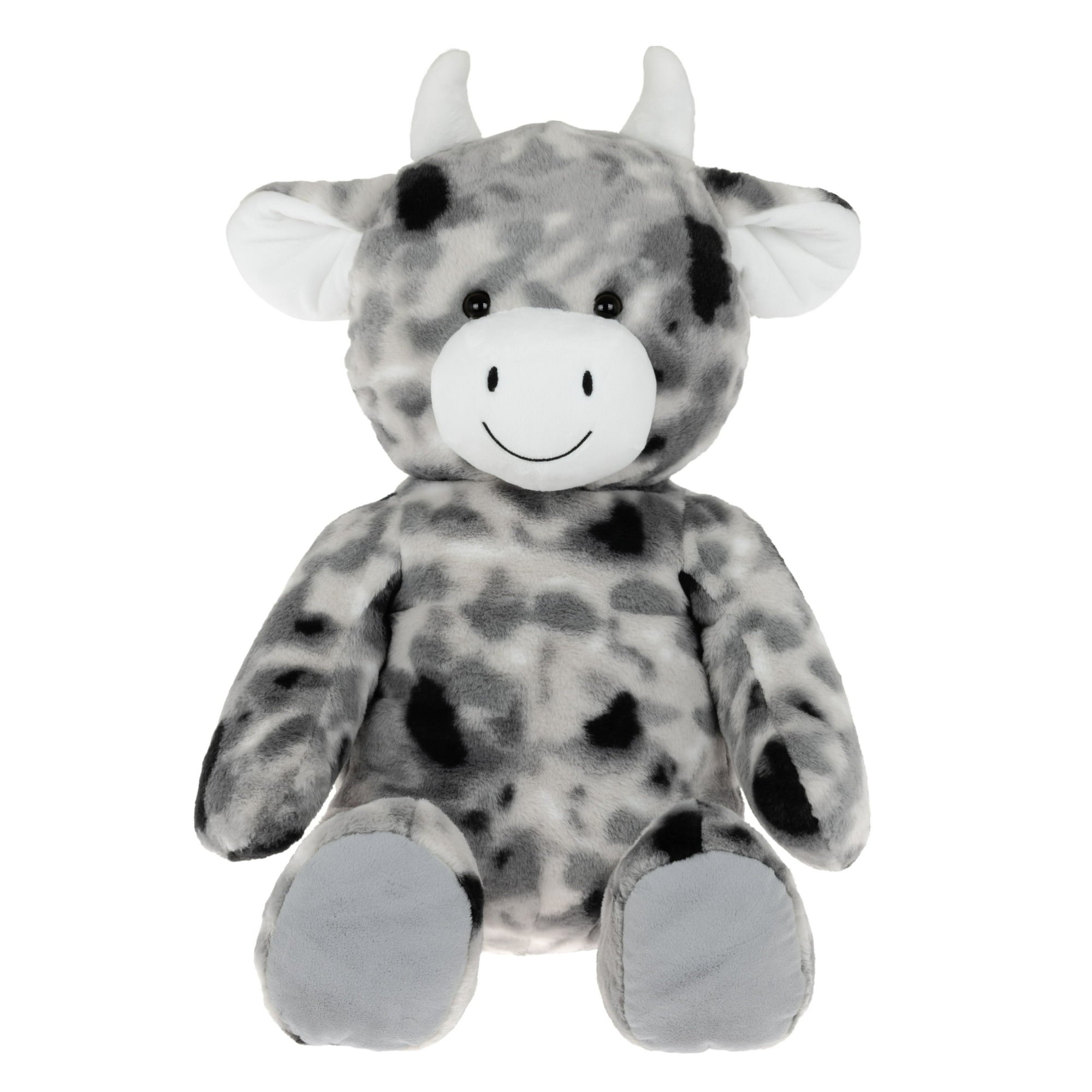 Build-A-Bear Grey Cow Plush, 24 Seated Height - Ultra Soft