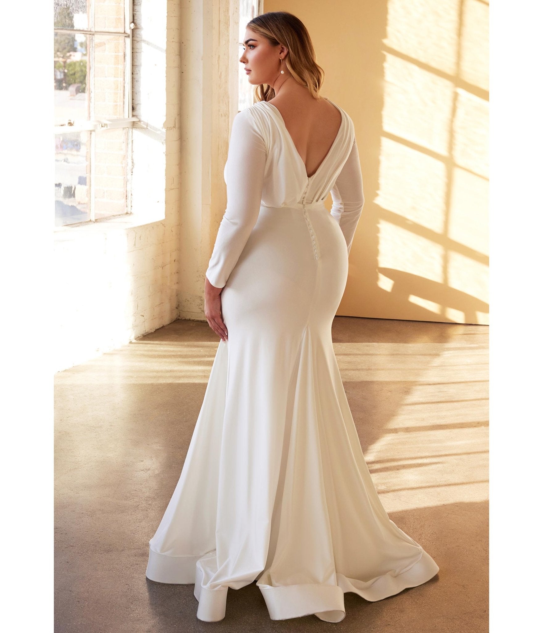 Plus Size White Mermaid Bridal Gown