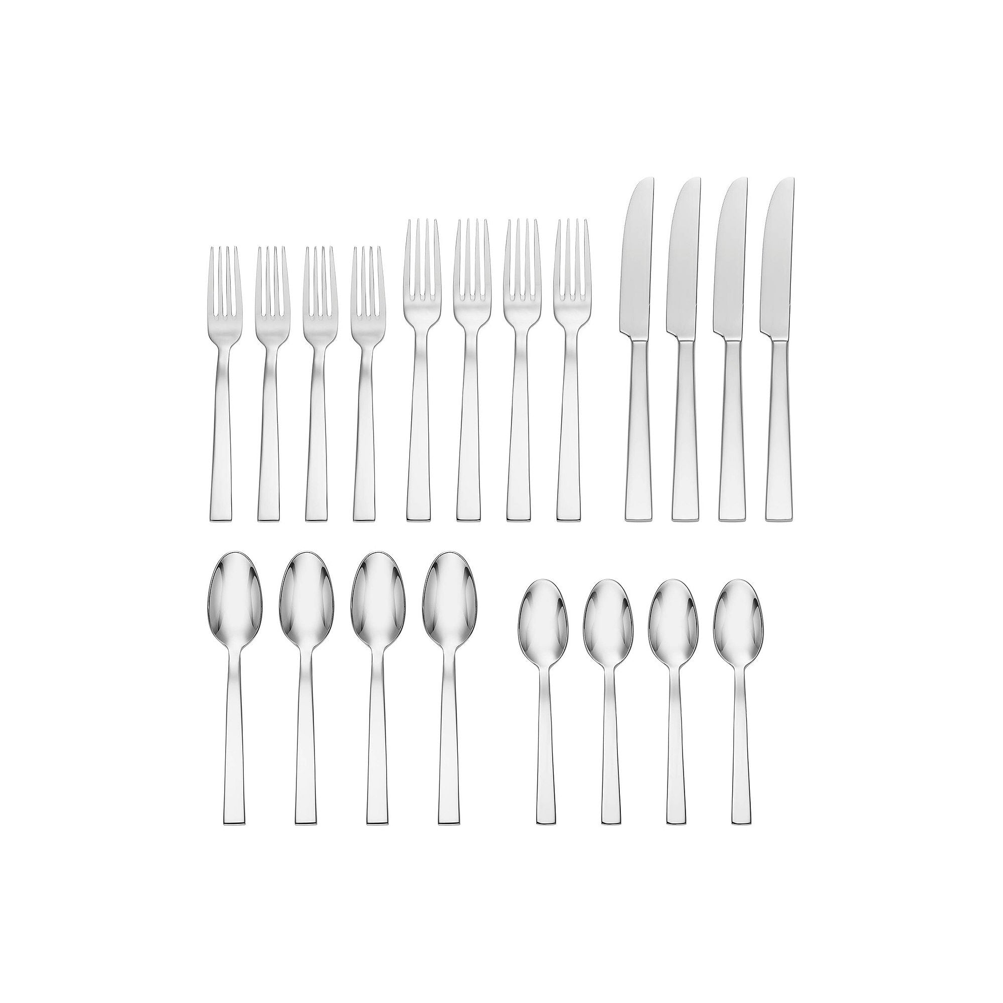 Oneida Aero 20-Pc. 18/10 Stainless Steel Flatware Set - METALLIC ONE SIZE