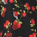 Collectif Black & Red Deathly Apples Cassie Swing Skirt