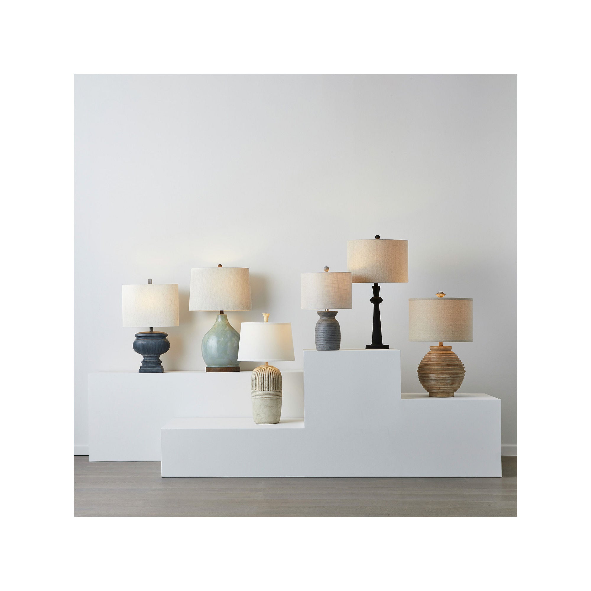 Collective Design By Stylecraft Round Stacked Wood Table Lamp TL211519JCADS - MEDIUM WOOD TONE ONE SIZE