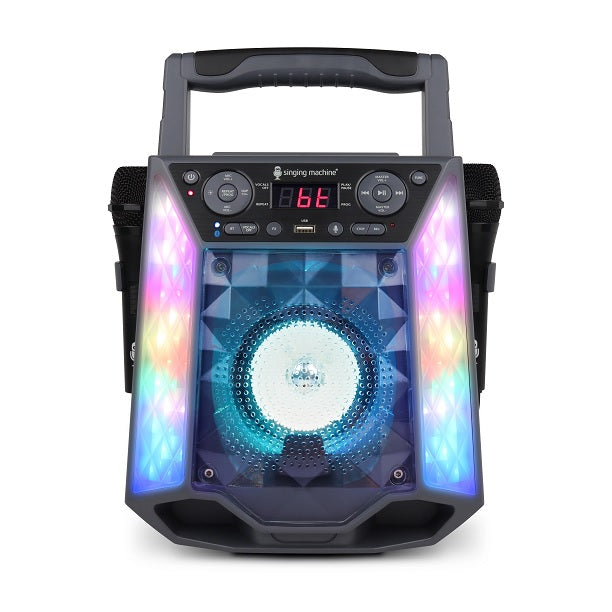 The Singing Machine SML2250 Shine Duets with Voice Assistant Bluetooth Stand Alone Karaoke Machine Black