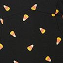 Unique Vintage Black Candy Corn Print Poppy Flare Dress