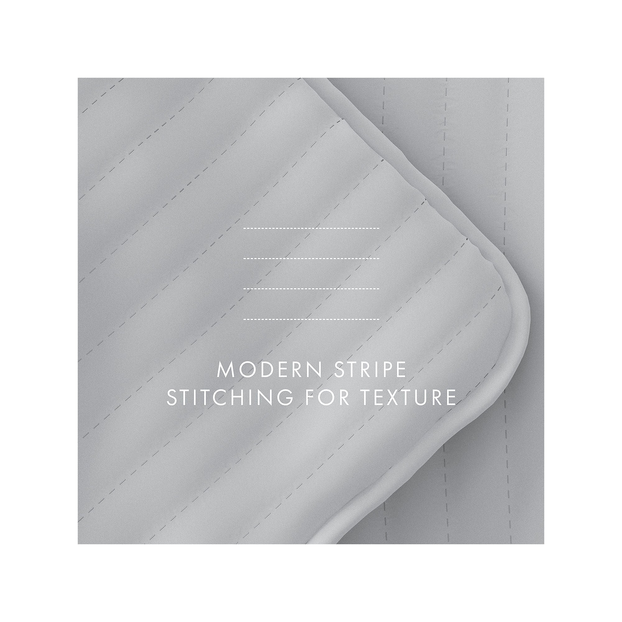 Casual Comfort Stripe Stitch Quilt Set - LIGHT GRAY ONE SIZE