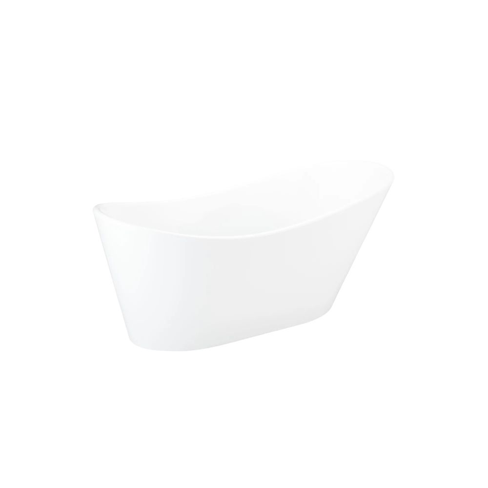 Signature Hardware SH112131WH Saunders 67 Acrylic Soaking Tub with Integrated Overflow and Drain, White