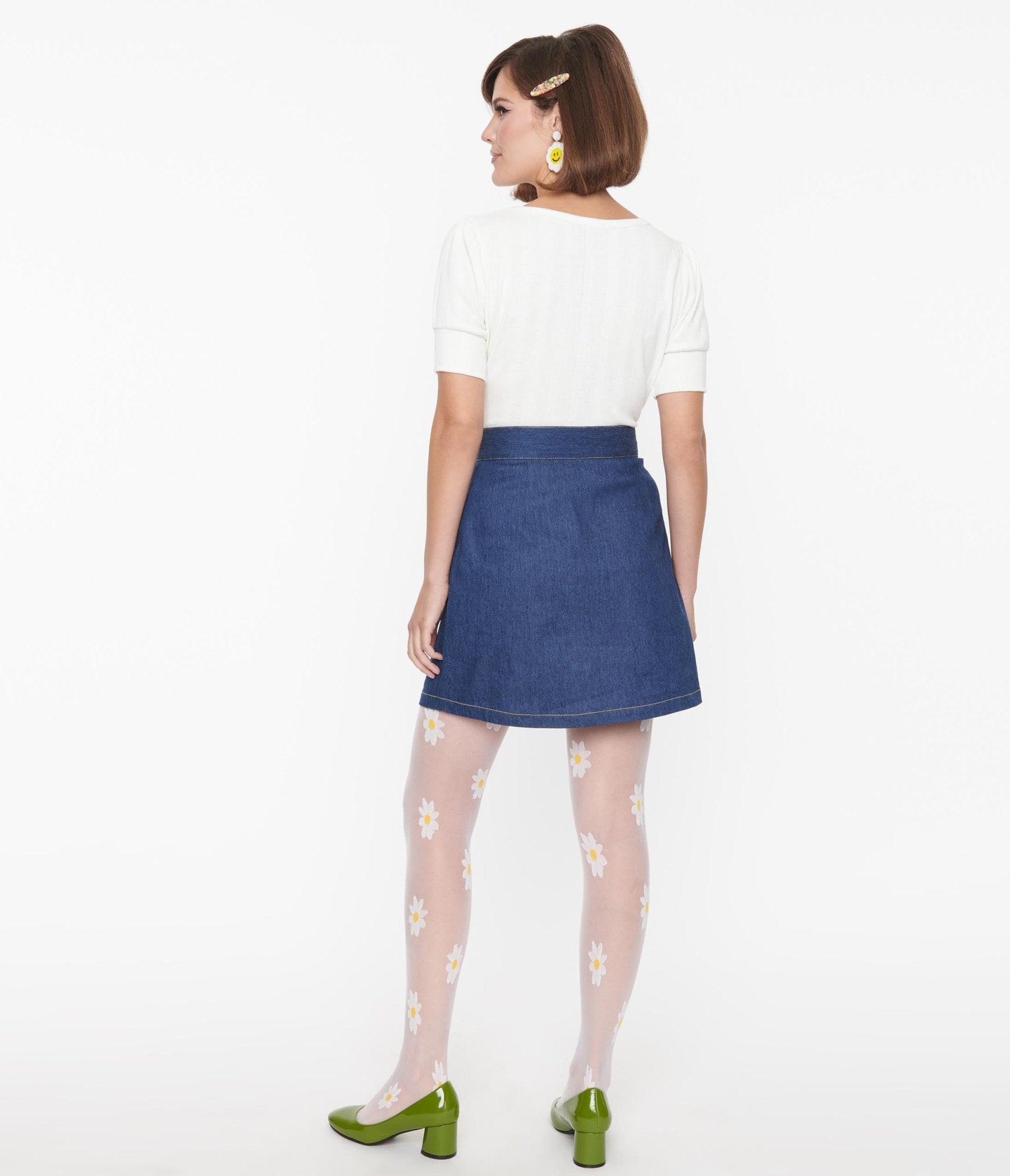 Smak Parlour Dark Denim Tulip Match Game Mini Skirt