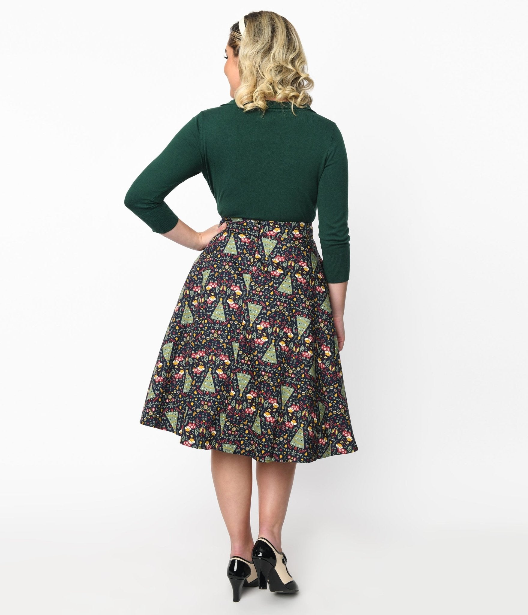 Navy Heritage Scandi Swing Skirt