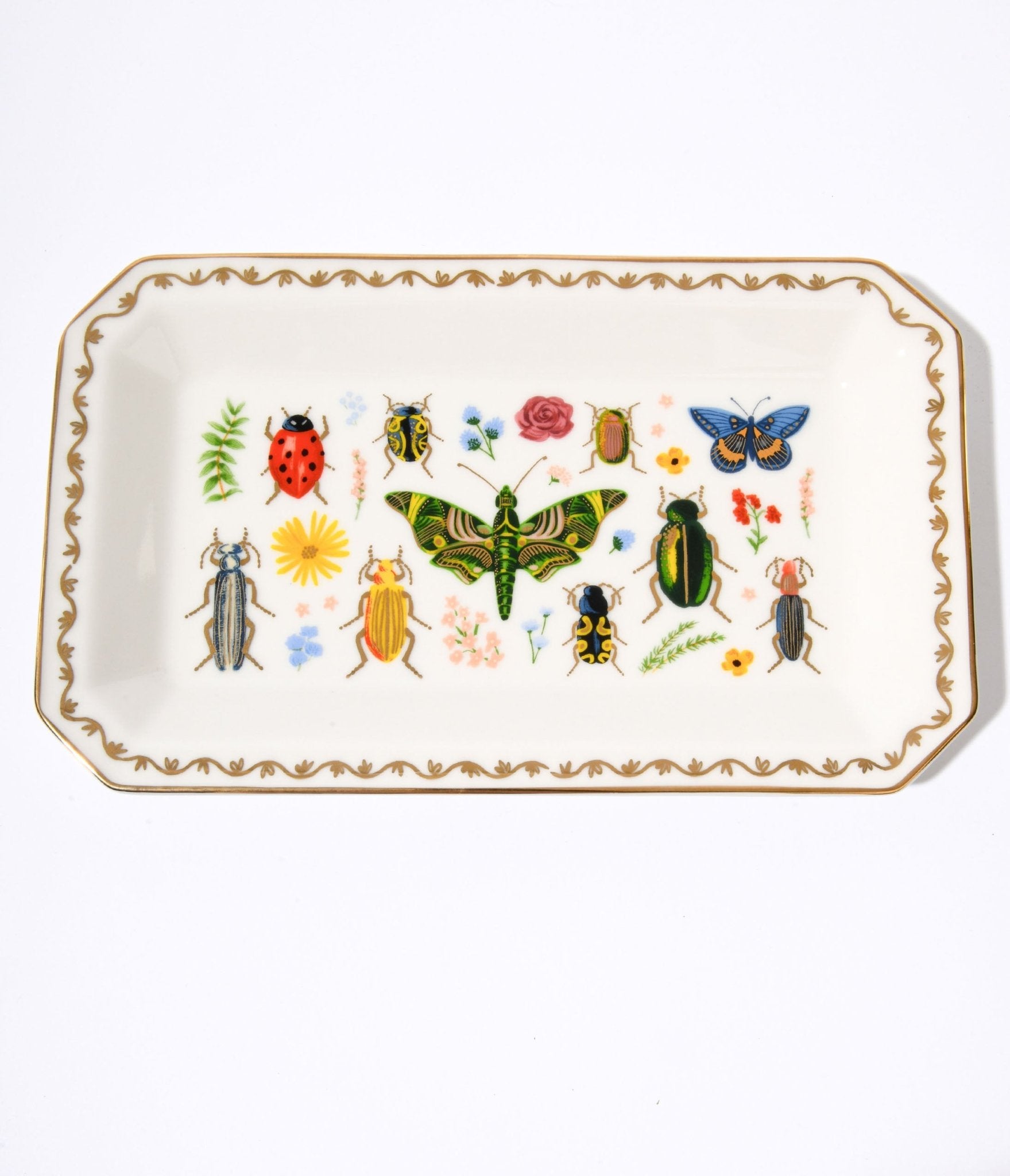 Ivory & Gold Garden Porcelain Catchall Tray