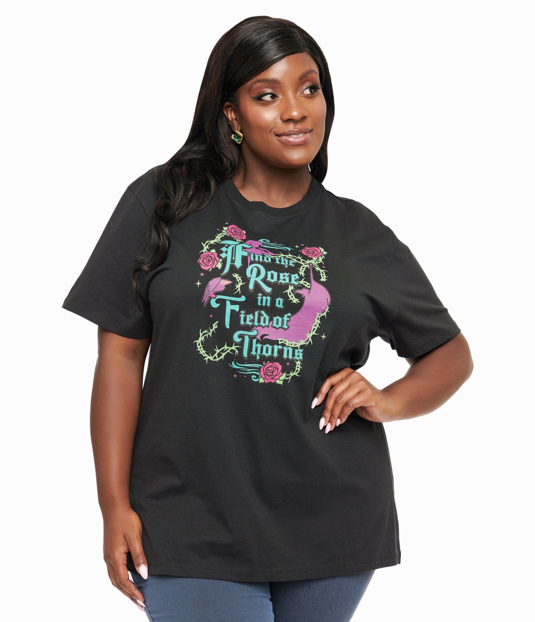 Disney Princess Collection by Unique Vintage Black Sleeping Beauty Unisex Graphic Tee