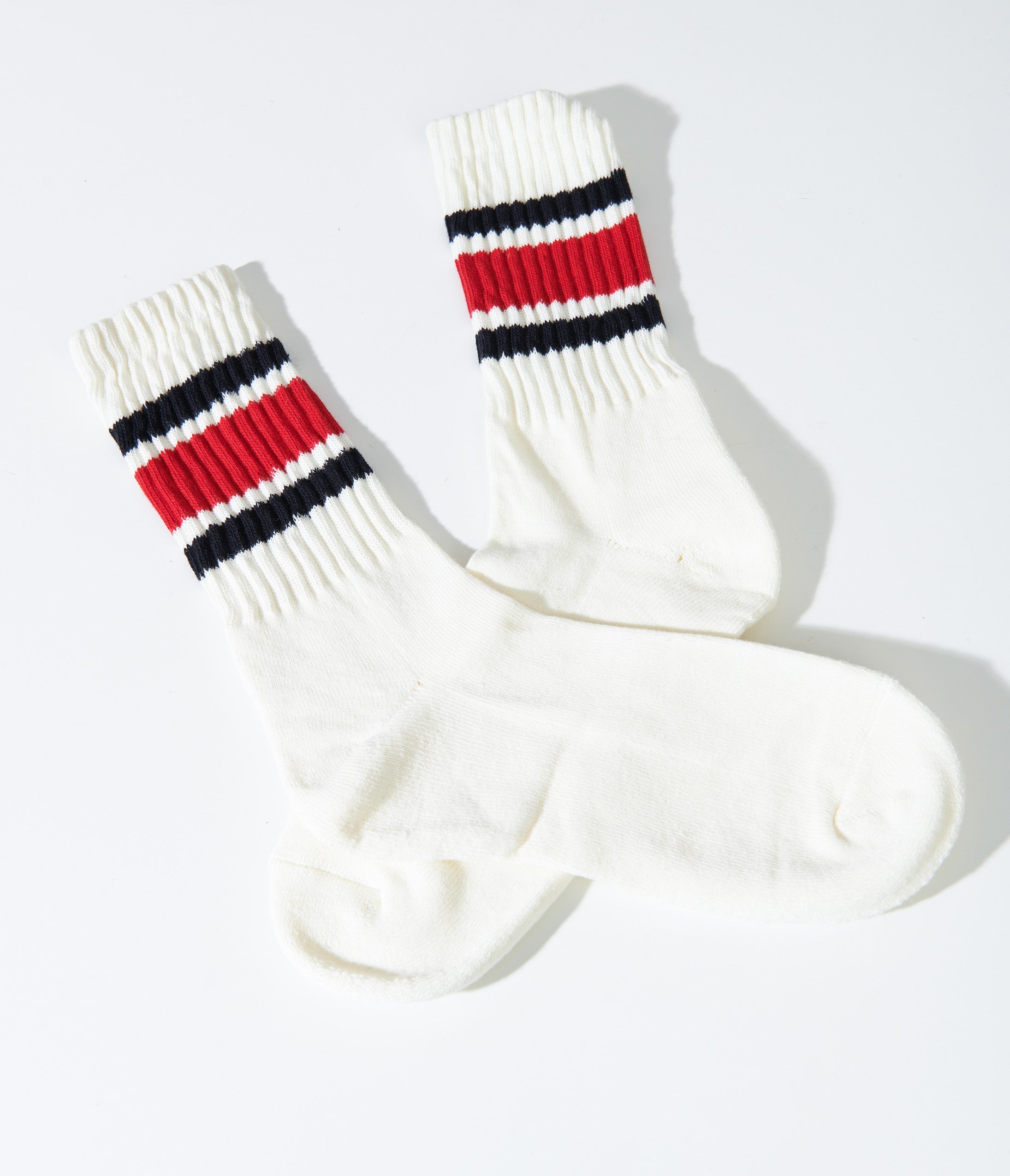 White & Red Striped Socks