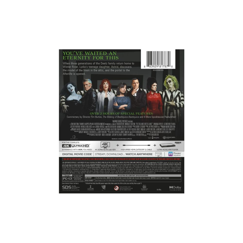 Warner Bros Beetlejuice Beetlejuice 4K Ultra HD (Blu-ray)