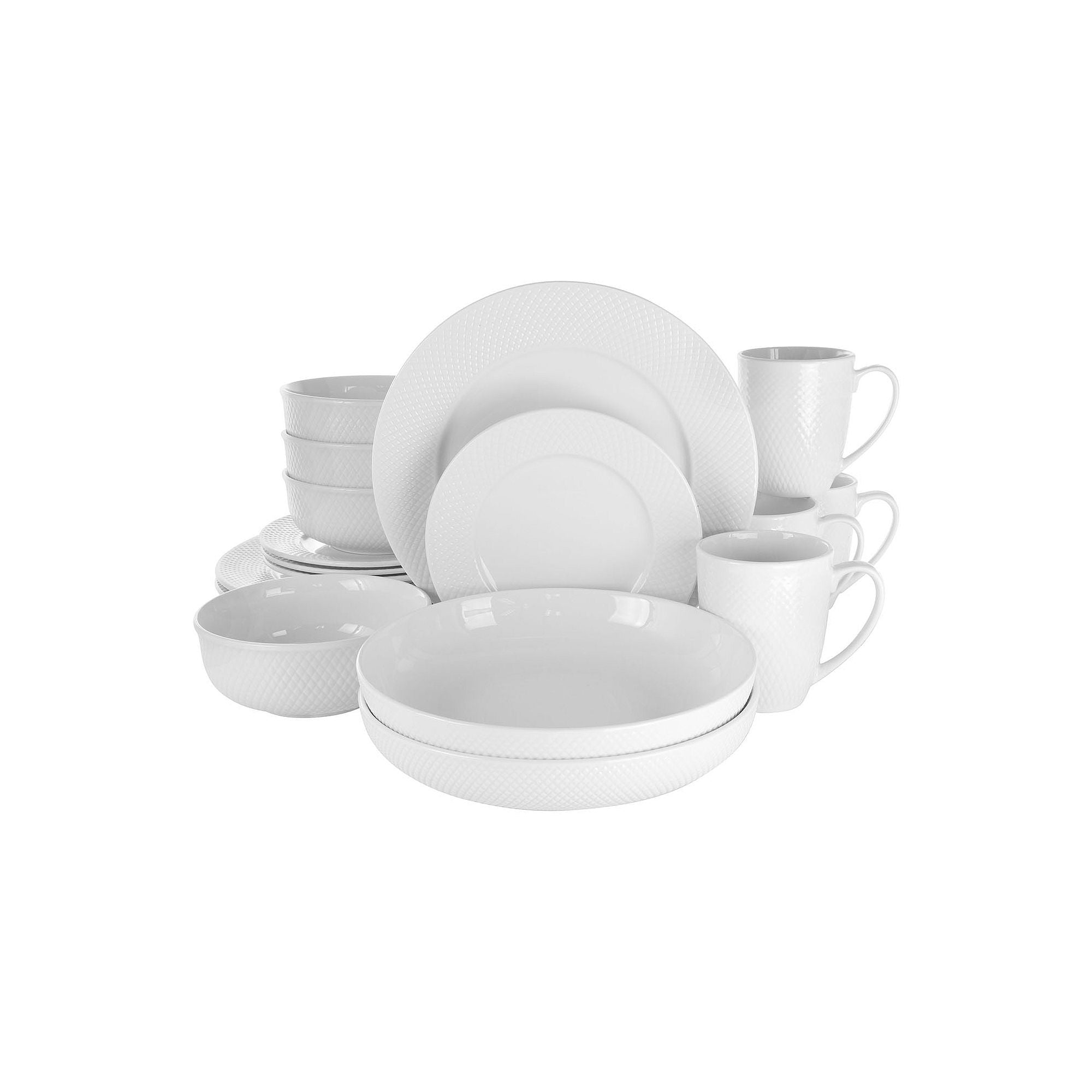 Elama Maisy 18-Pc. Porcelain Dinnerware Set 975114766M - WHITE ONE SIZE