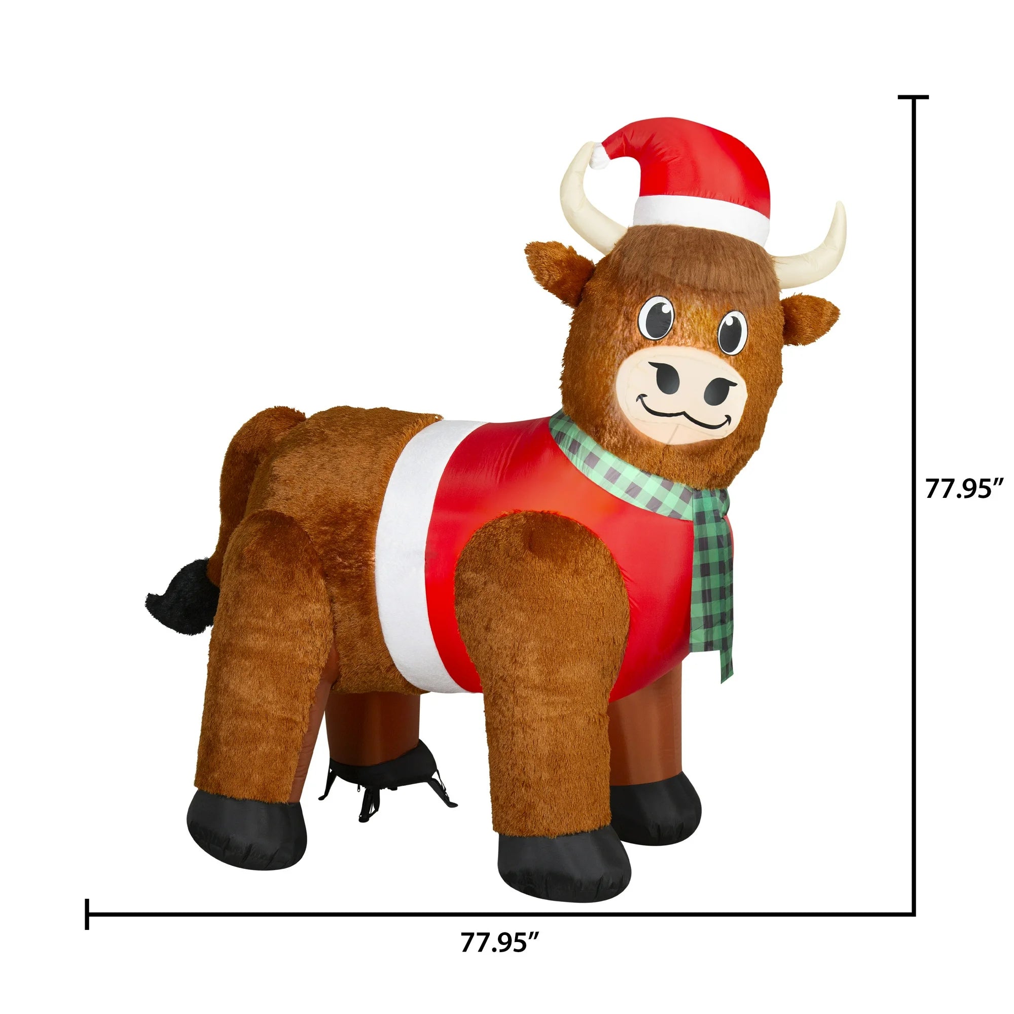 Airblown Inflatables Scotland Cow Christmas Decor Inflatable, 6.5 ft