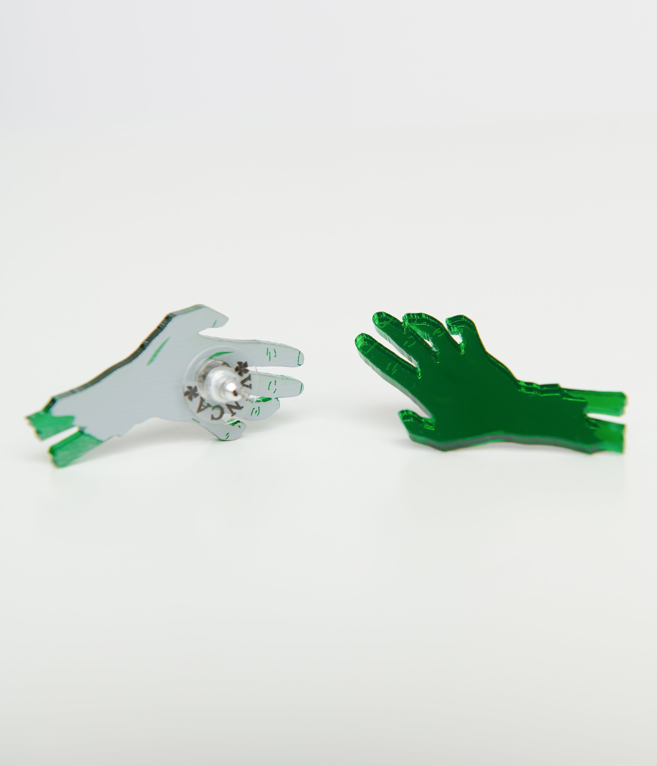 Green Zombie Hand Earrings