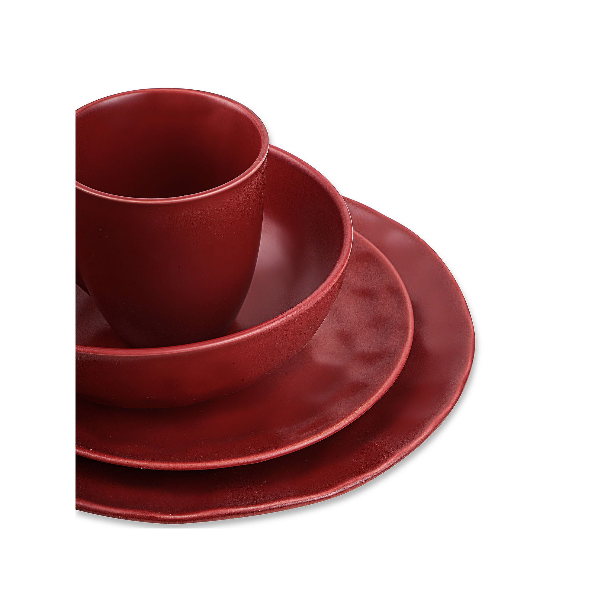 Stone + Lain Sl Sam 16-Pc. Porcelain Dinnerware Set - RED ONE SIZE