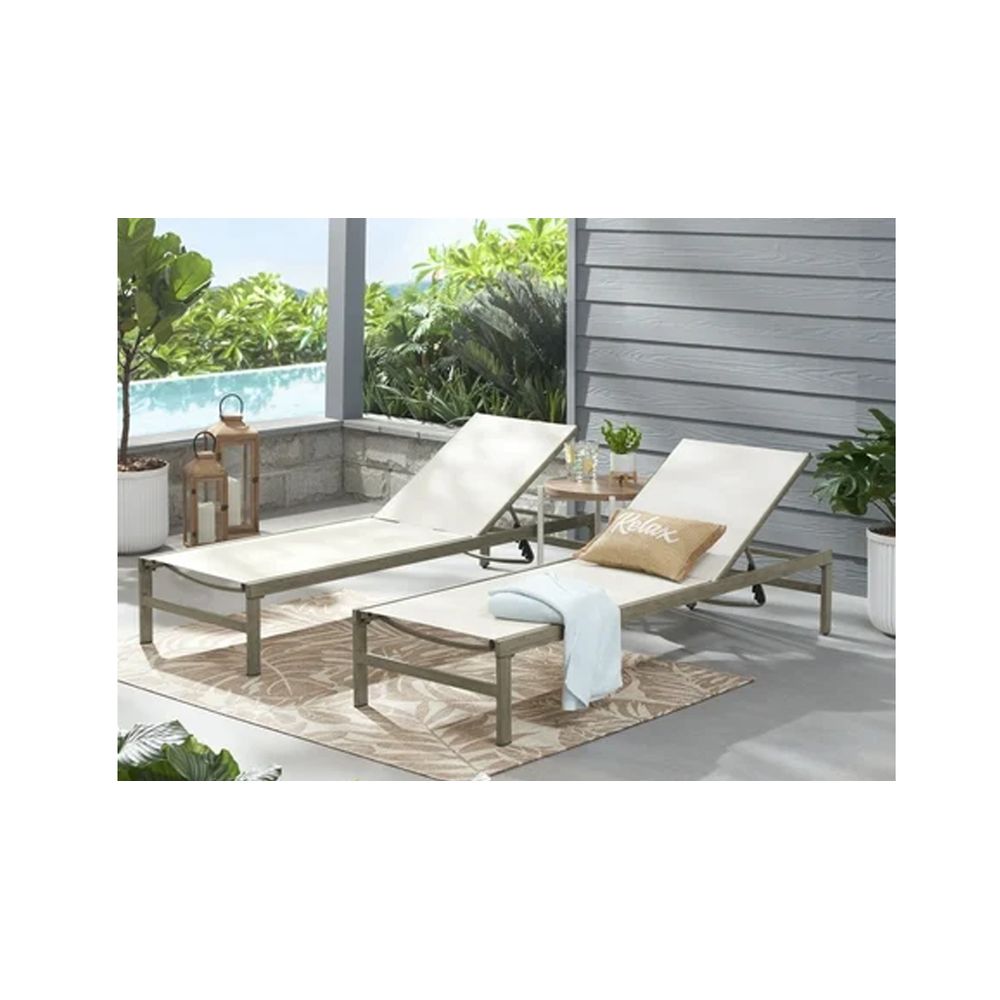 Mainstays MS562807941906 Dashwood 2 Pack Outdoor Lounger Cream