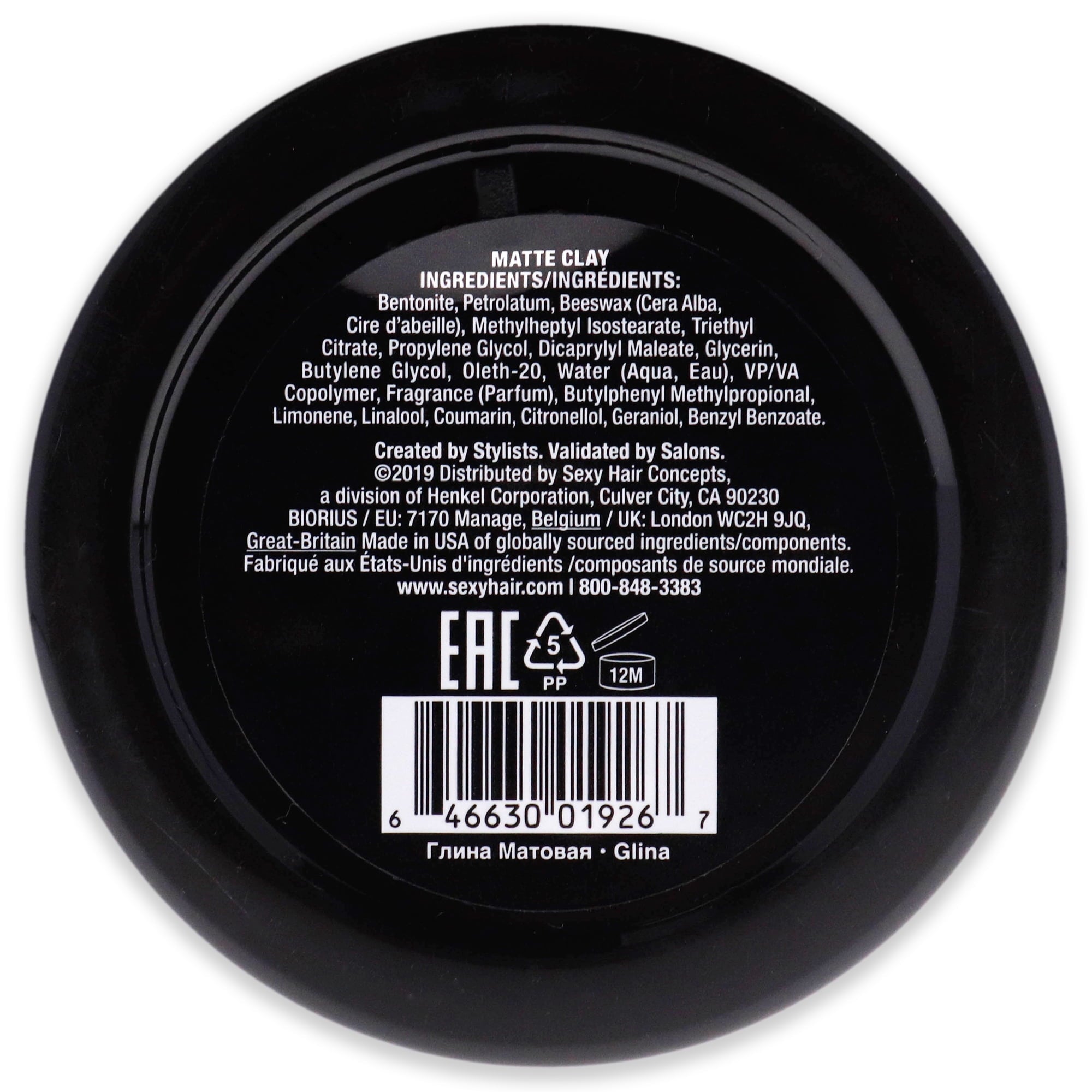 Style Sexy Hair I0121144 Matte Texturizing Clay by Sexy Hair for Men - 2.5 oz Clay