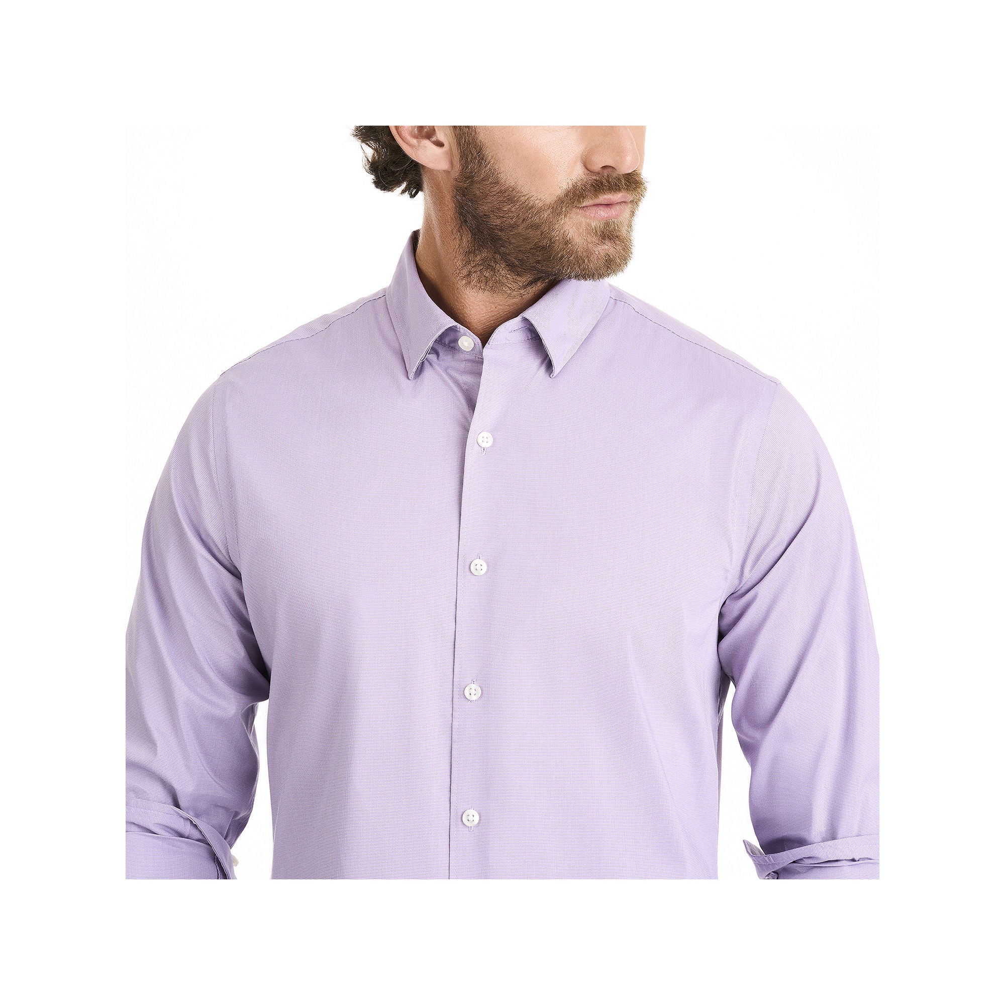 Van Heusen Mens Slim Fit Long Sleeve Button-Down Shirt Chalk Violet Solid X-L