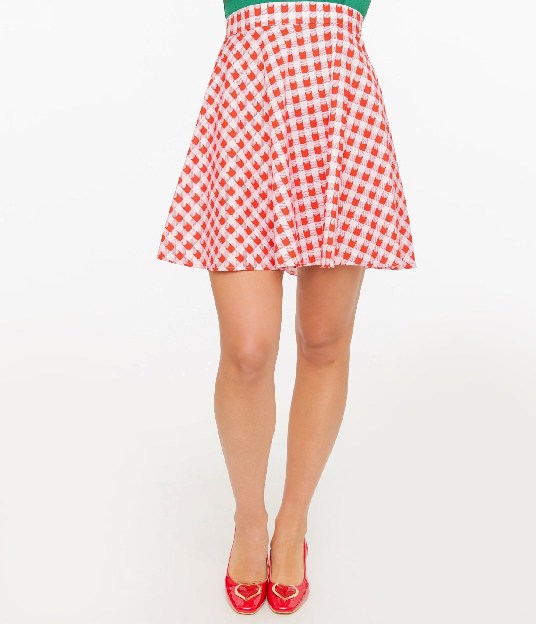 Retrolicious 1950s Red Check Skater Skirt