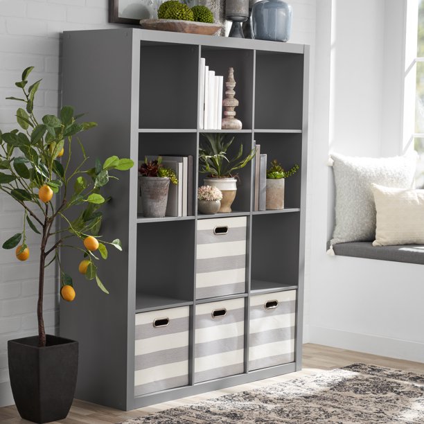 Better Homes & Gardens BHD036118664034 12-Cube Storage Organizer, Gray