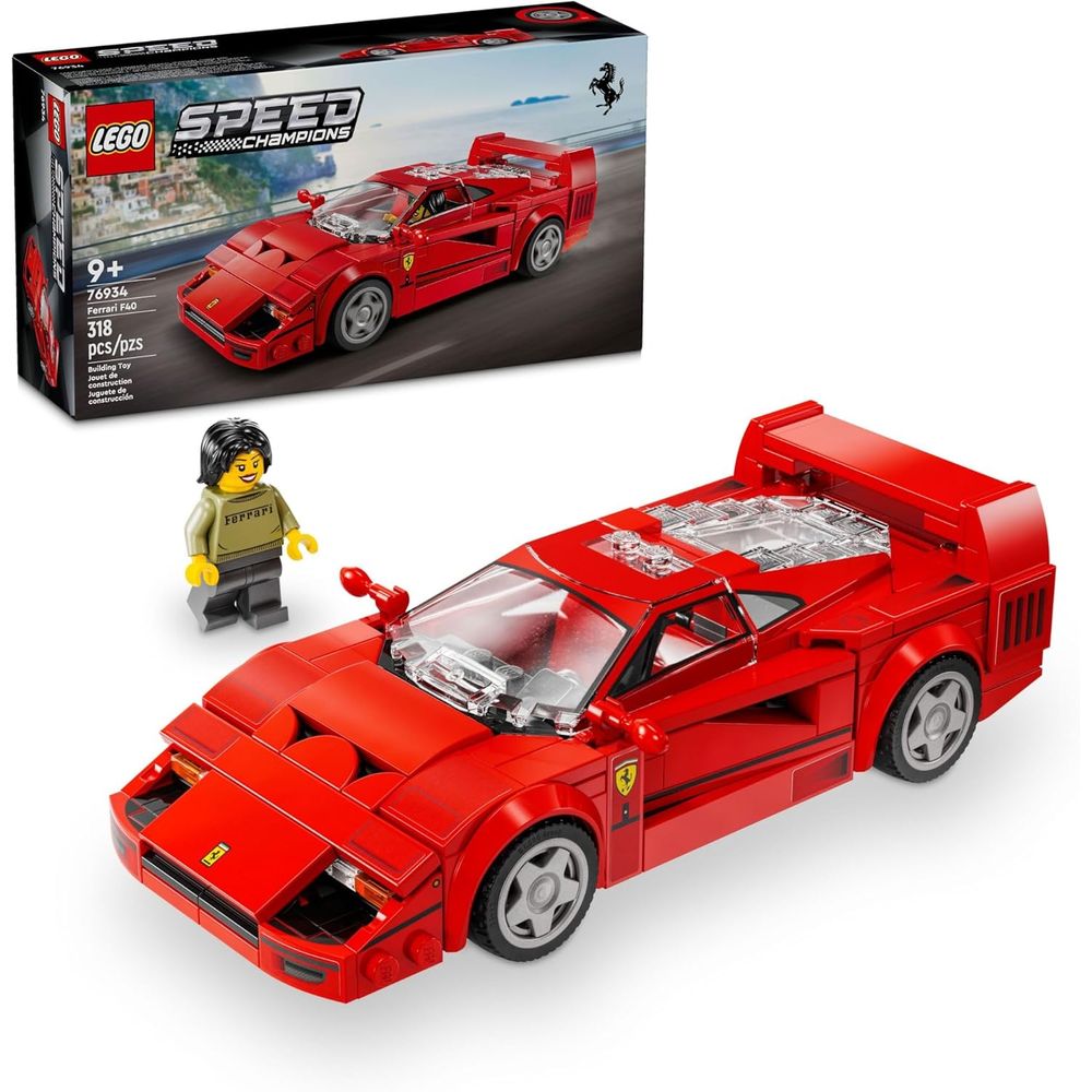 LEGO 6506053 Speed Champions Ferrari F40 Supercar Building Set, 318 Pieces