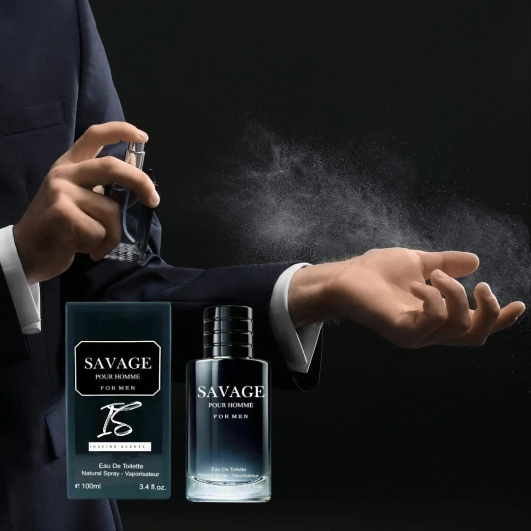 Clashoky Savage for Men - 3.4 Fl Oz Cologne for Men Masculine Scent + Travel Spray (Savage or Salvang) 35ml or Oil Roll 12ml for Daily Use Men's Cologne (Pack of 2)