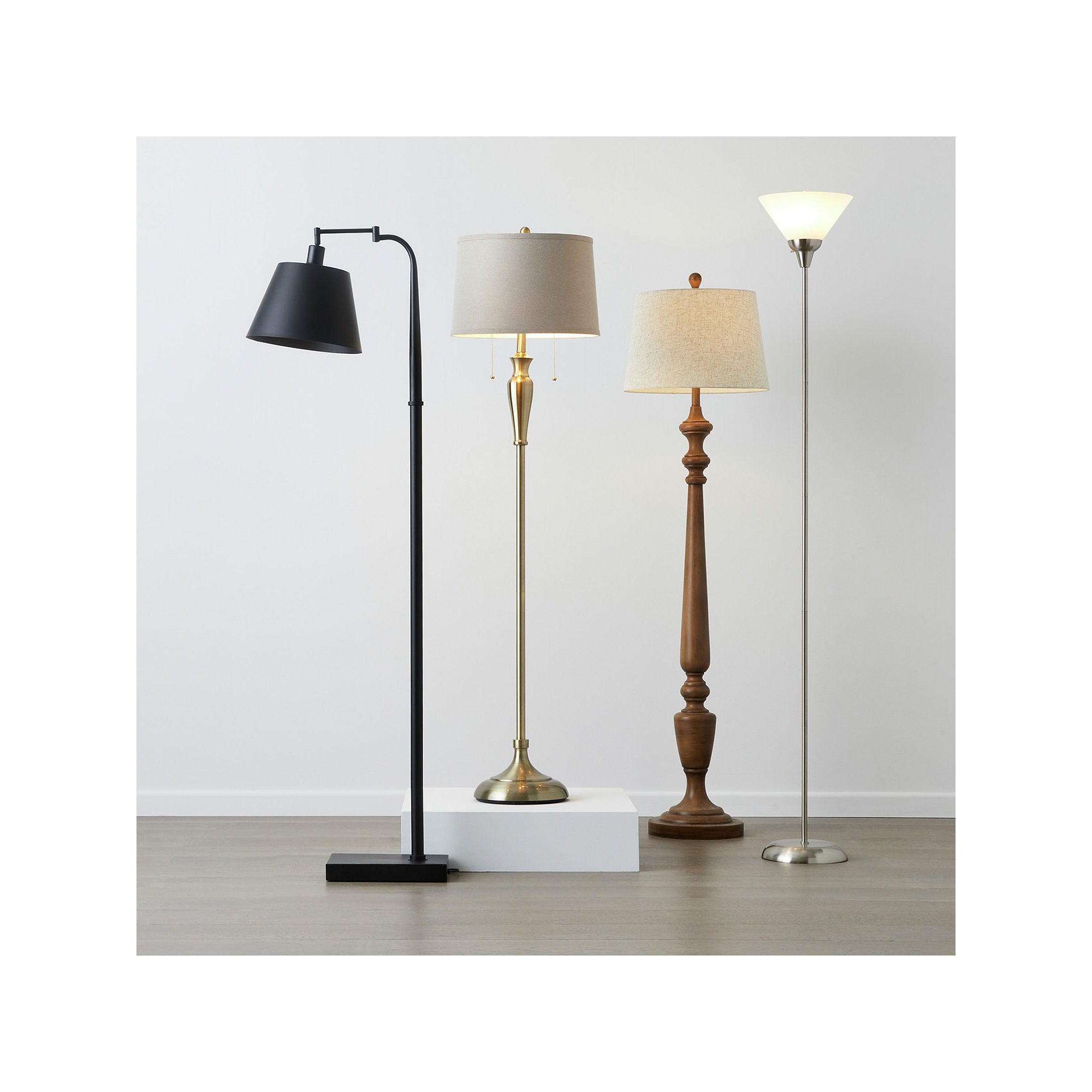 Collective Design By Stylecraft Matte Black Metal Floor Lamp TL77034JCDS - SATIN BLACK ONE SIZE