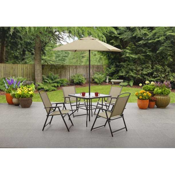 Mainstays MS16-301-001-13 Albany Lane 6 Piece Outdoor Patio Dining Set, Tan