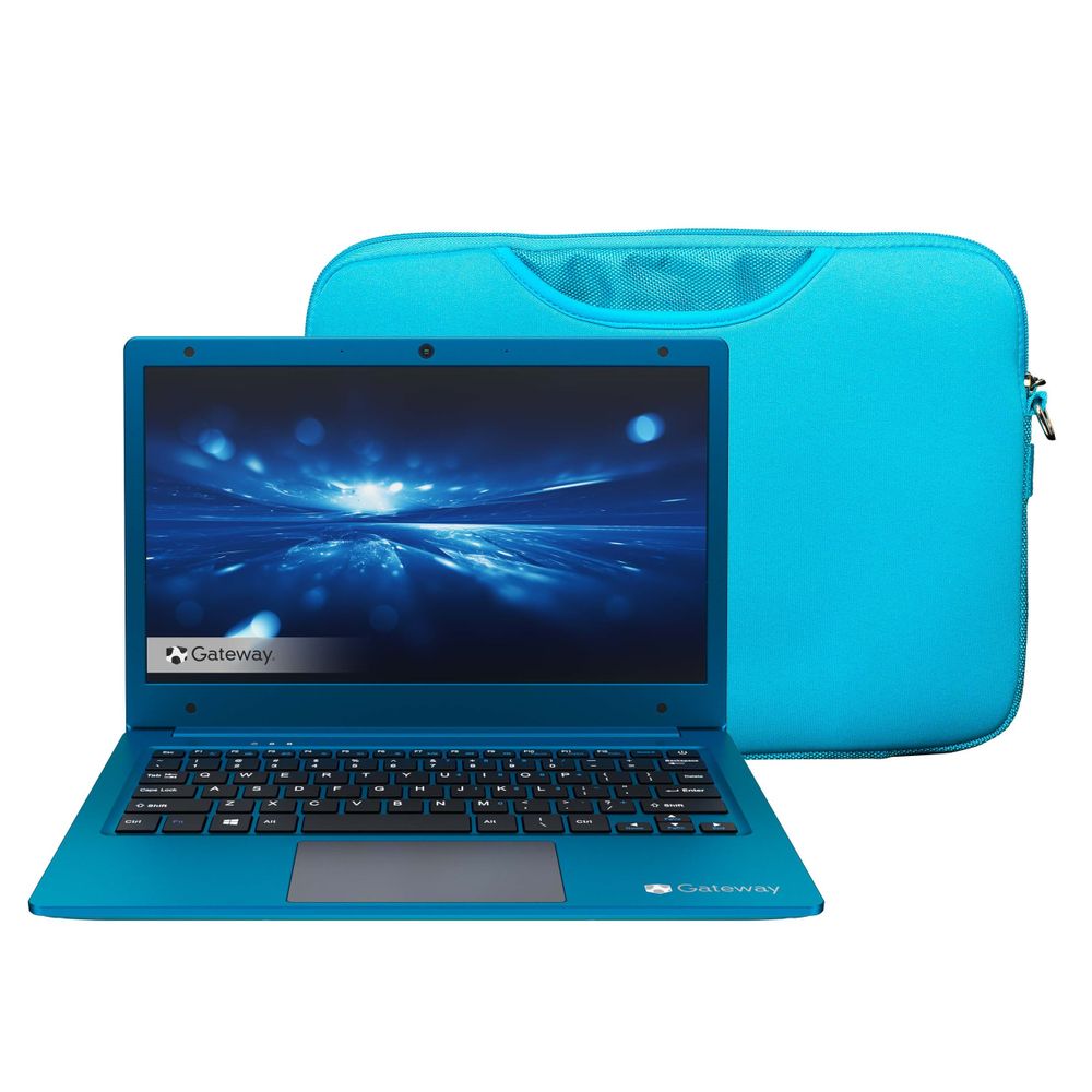 Gateway GWTN116-3BL/BLBG-VP 11.6 HD Celeron N4020 1.1GHz Intel UHD Graphics 4GB RAM 64GB SSD Win 10 Home in S Mode Blue with Carrying Case