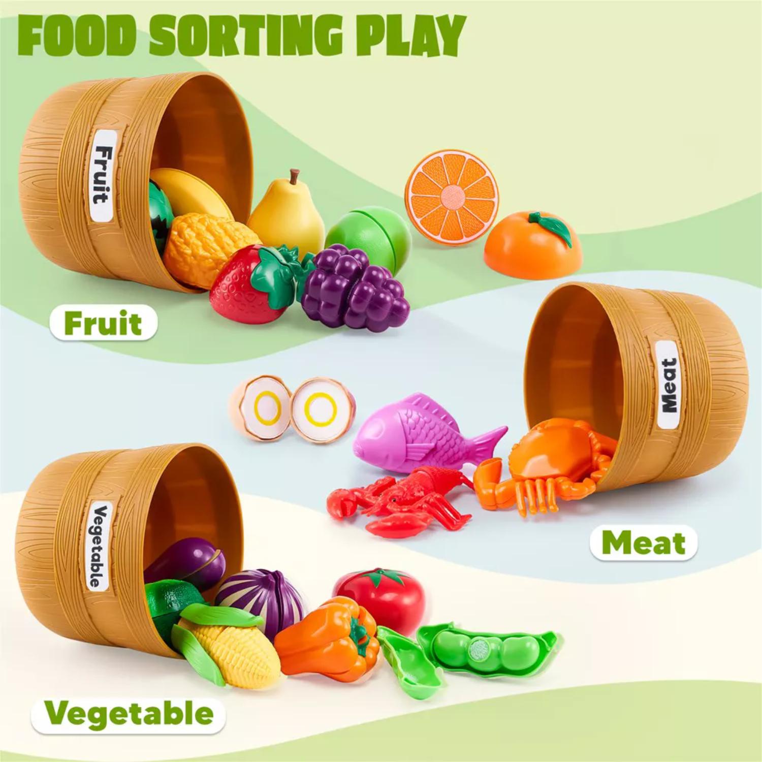 Syncfun Play Food Set for Kids Kitchen Color Sorting Toy