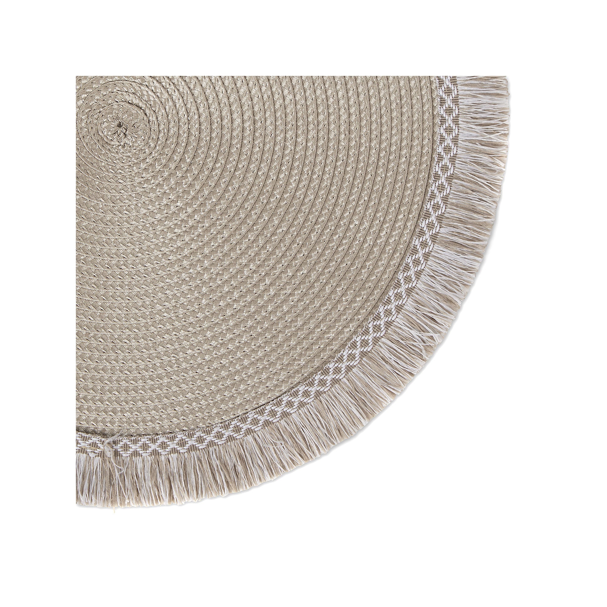 Design Imports Stone Round Fringed 6-Pc. Placemats - STONE ONE SIZE