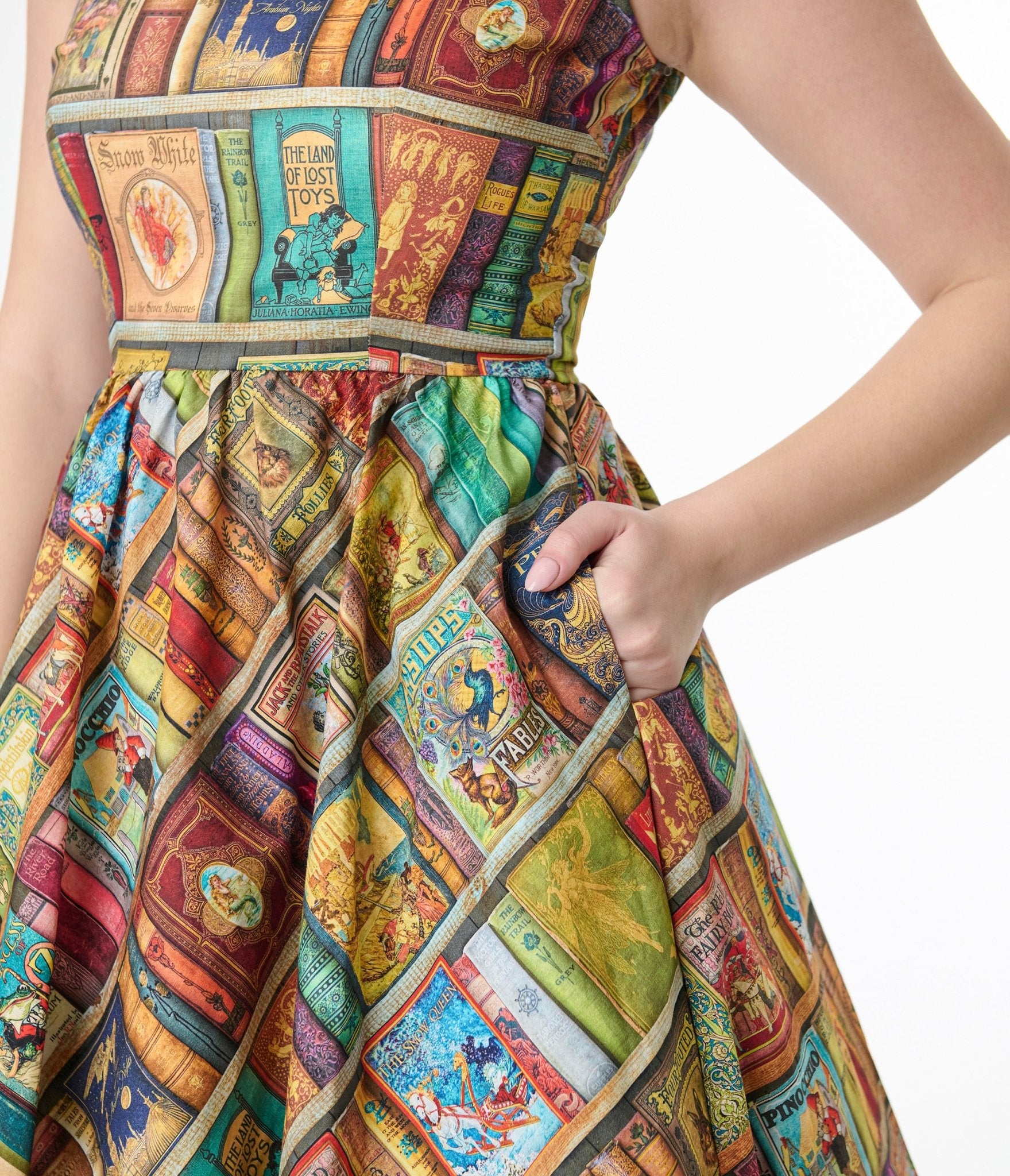 Retrolicious Multicolor Fairytales Midi Dress