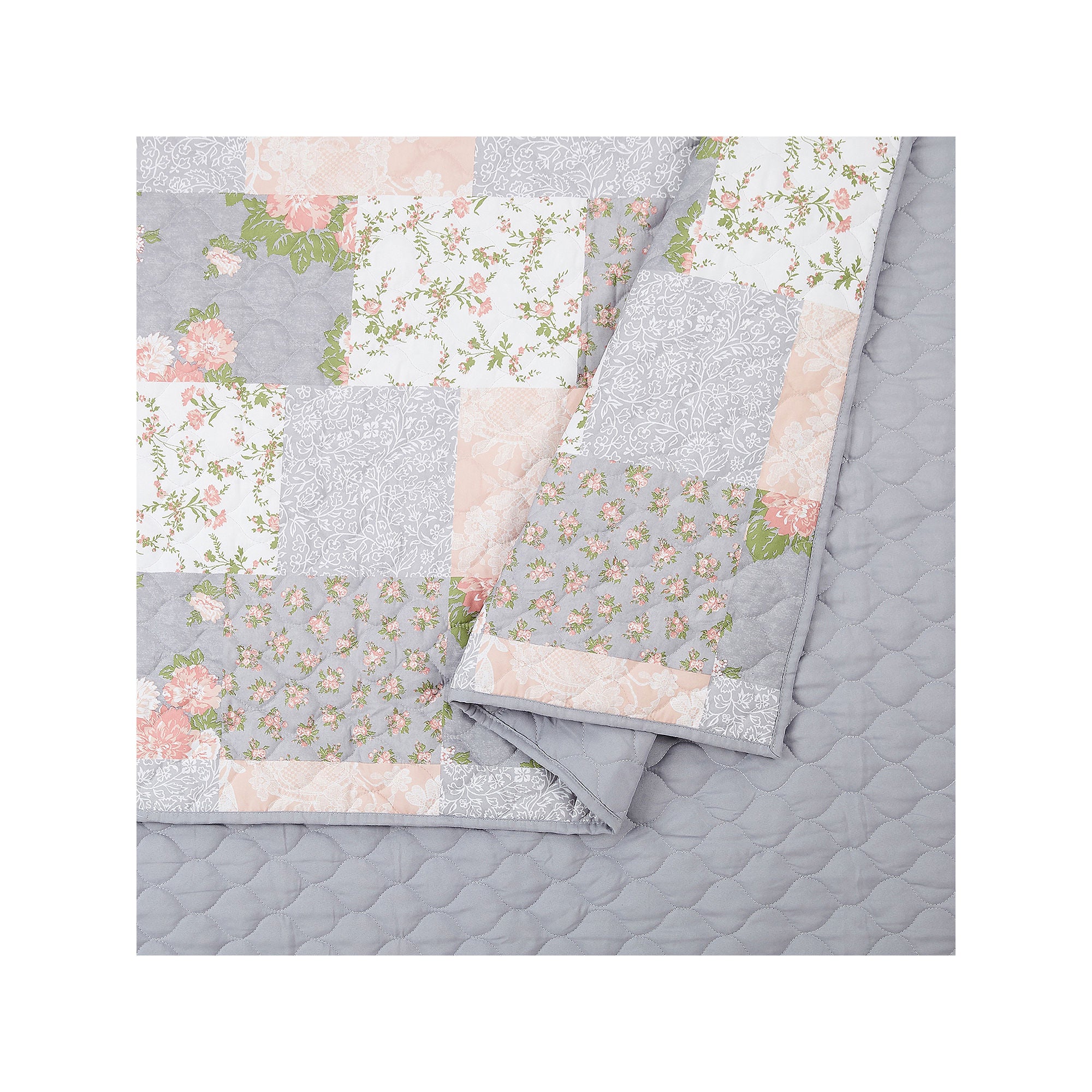 Modern Heirloom La Flor 3-Pc. Reversible Quilt Set - BLUSH ONE SIZE