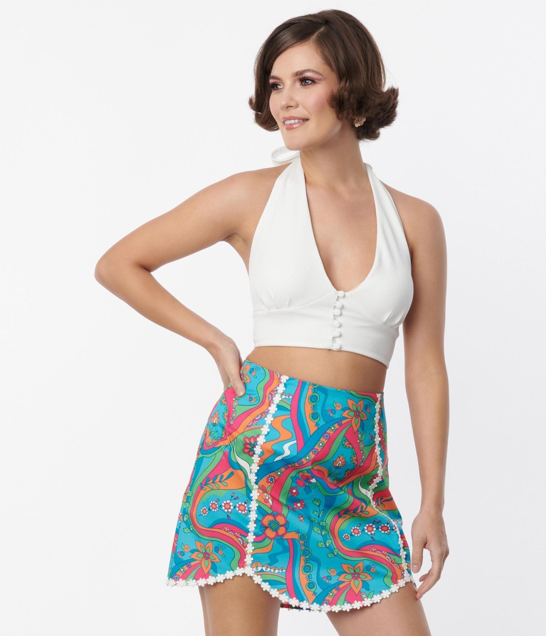 Smak Parlour White Feelin Groovy Crop Top