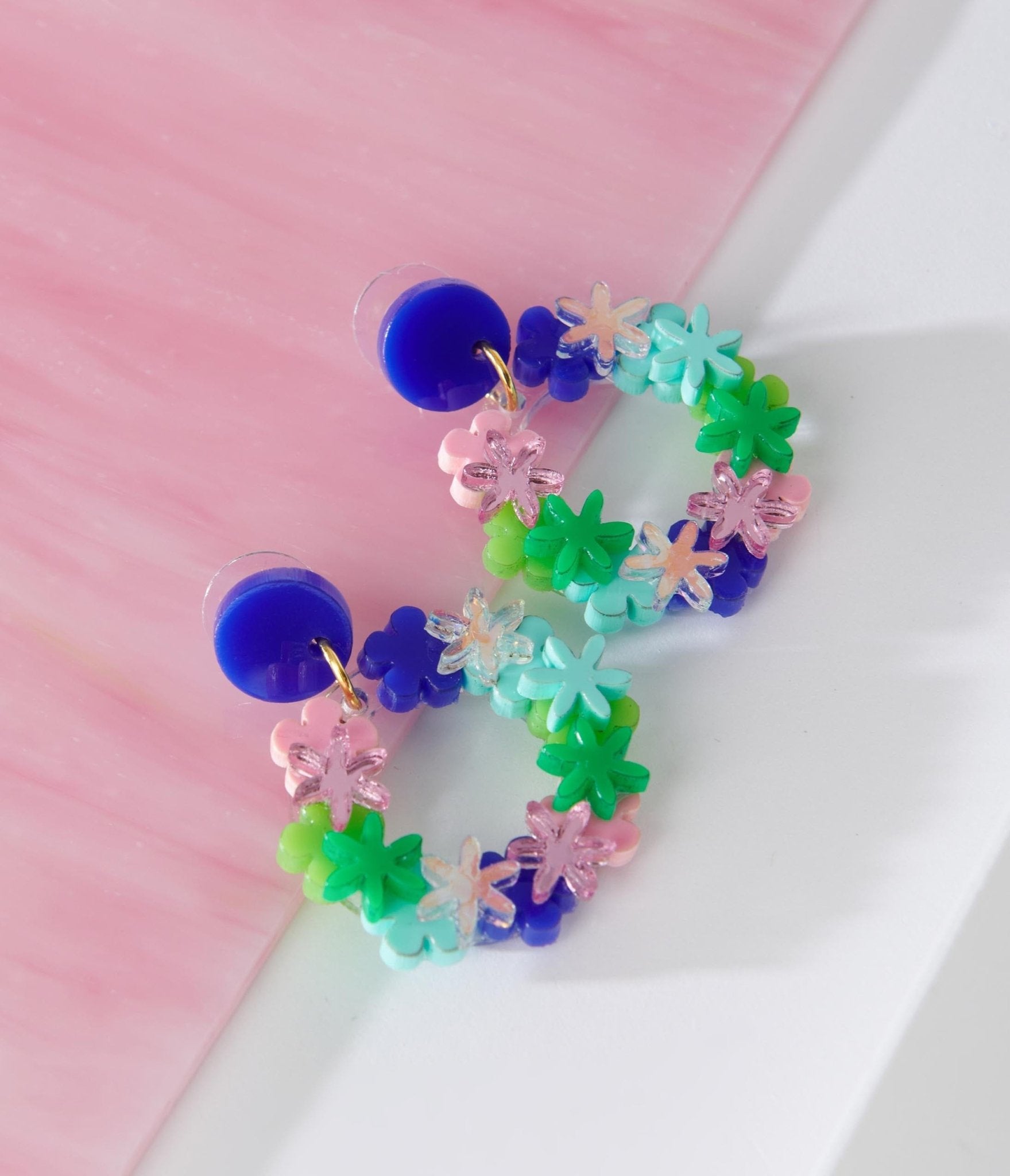 Multicolor Flower Bomb Drop Earrings