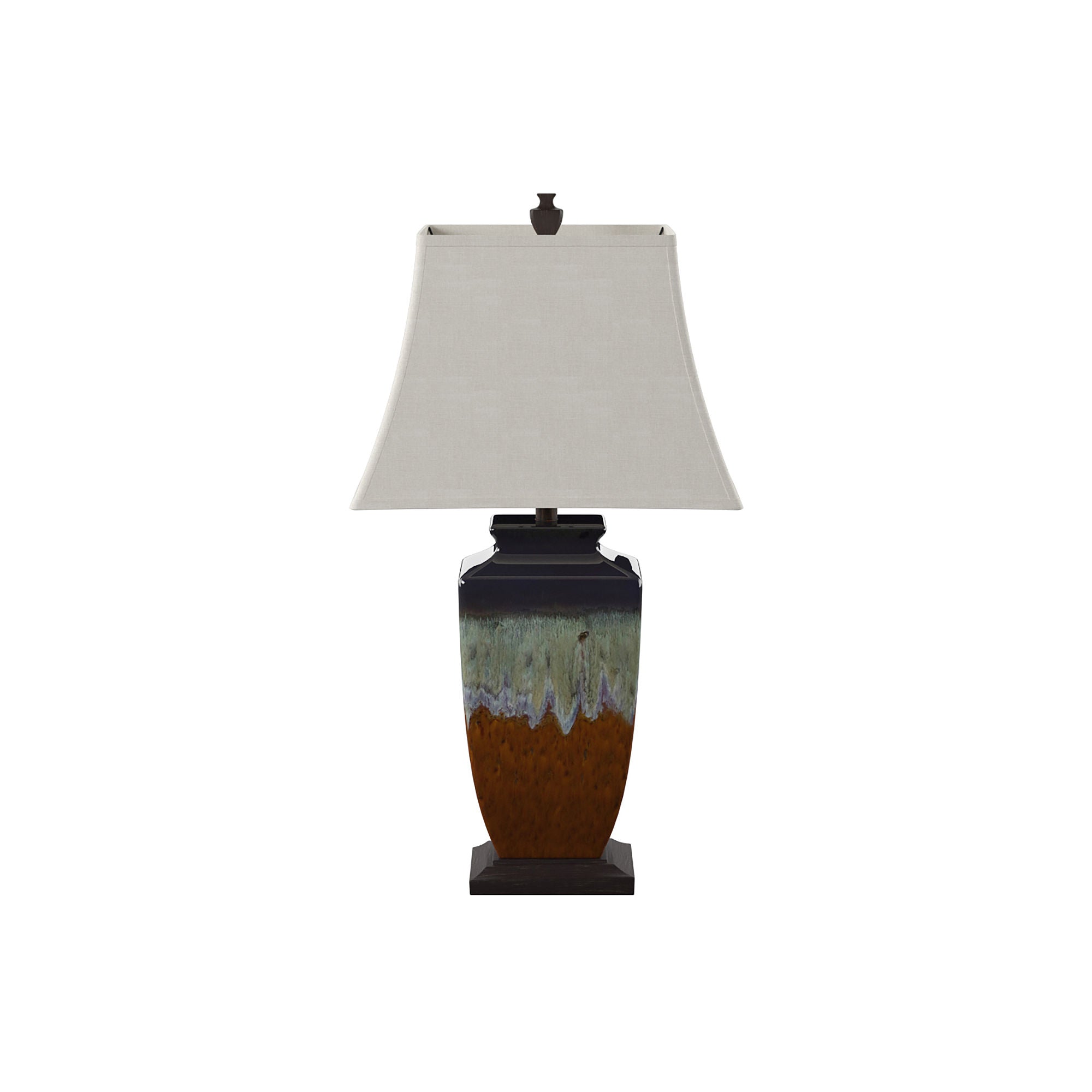 Stylecraft Varna Ceramic Table Lamp - Brown And Turqoise MULTI ONE SIZE