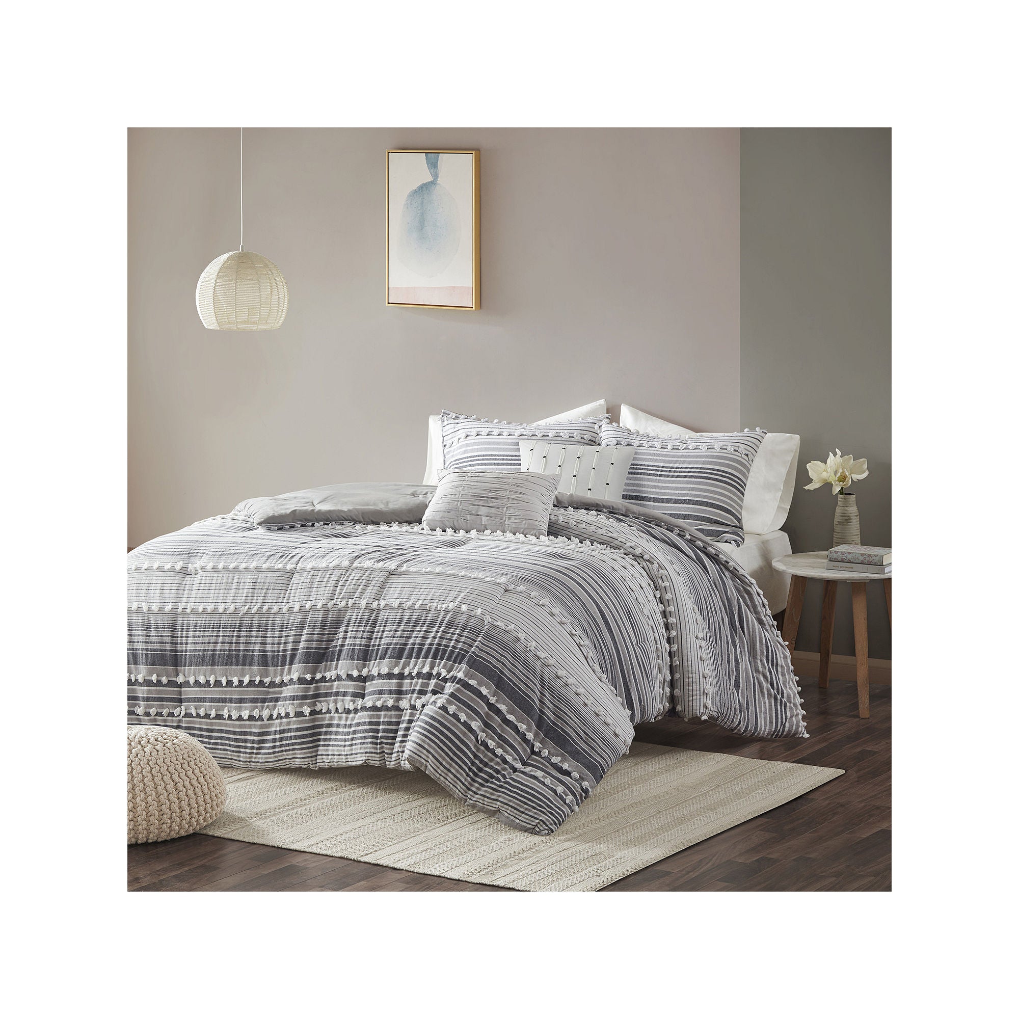 Urban Habitat Charlie Cotton Comforter Set - Grey