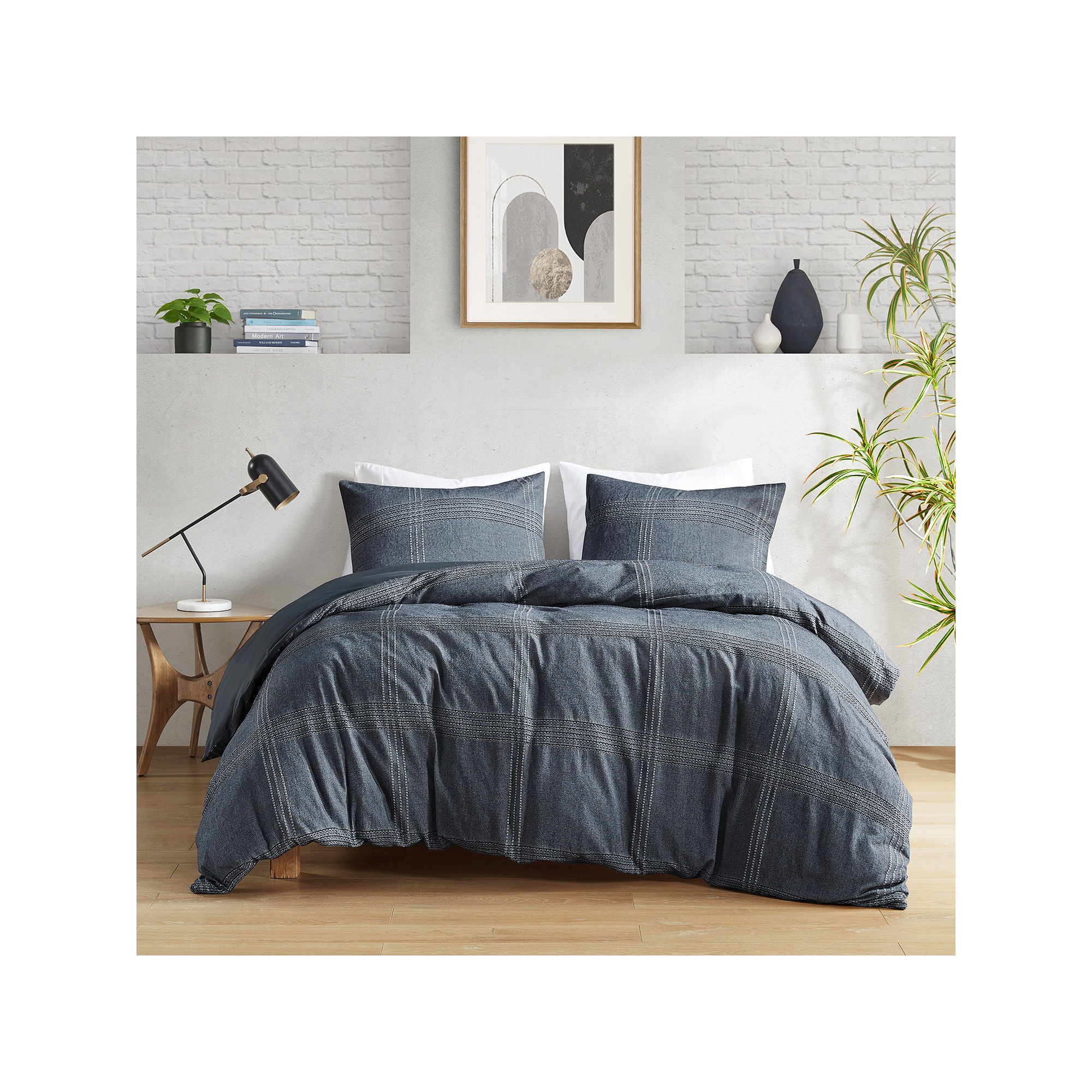 Croscill Anders 3-Pc. Duvet Cover Set - Charcoal
