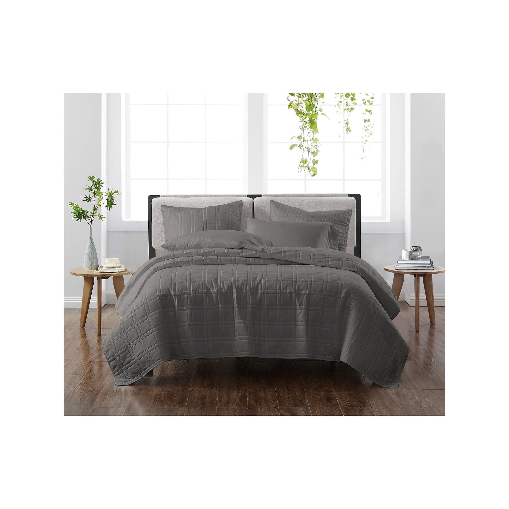 Cannon Heritage Solid Quilt Set - Gray