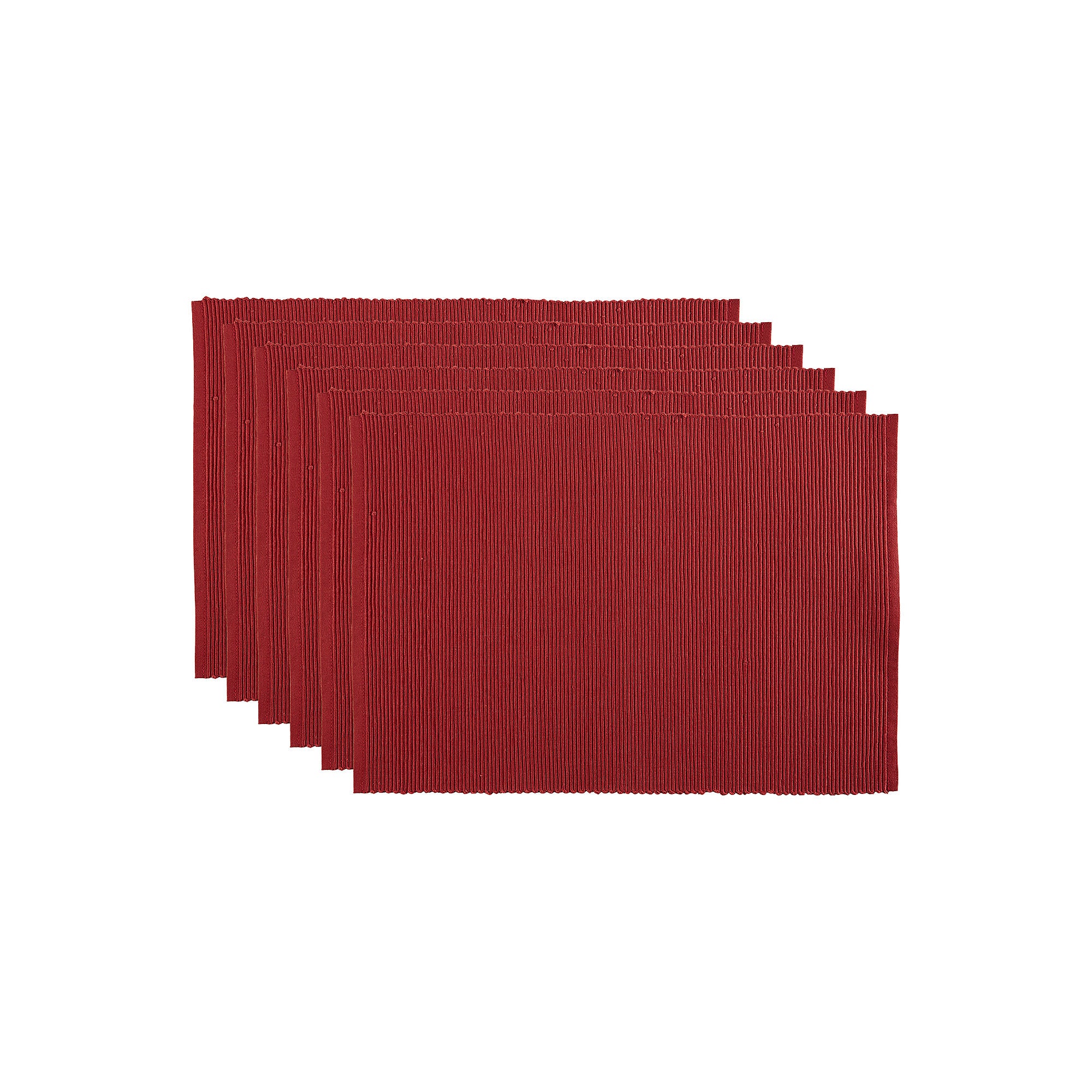 Design Imports Barn Red Ribbed 6-Pc. Placemats - BARN RED ONE SIZE