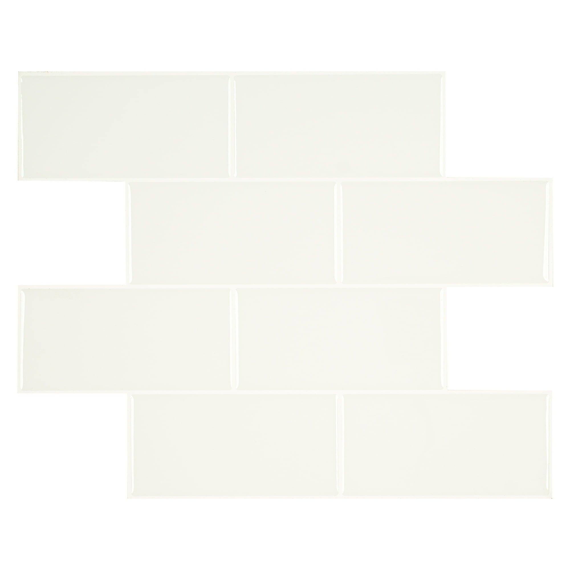 Mainstays Swm-Pns-Whi3x6pk4 White 3 in. x 6 in. Subway Peel and Stick Mosaic Wall Tile, 2.76 Sqft